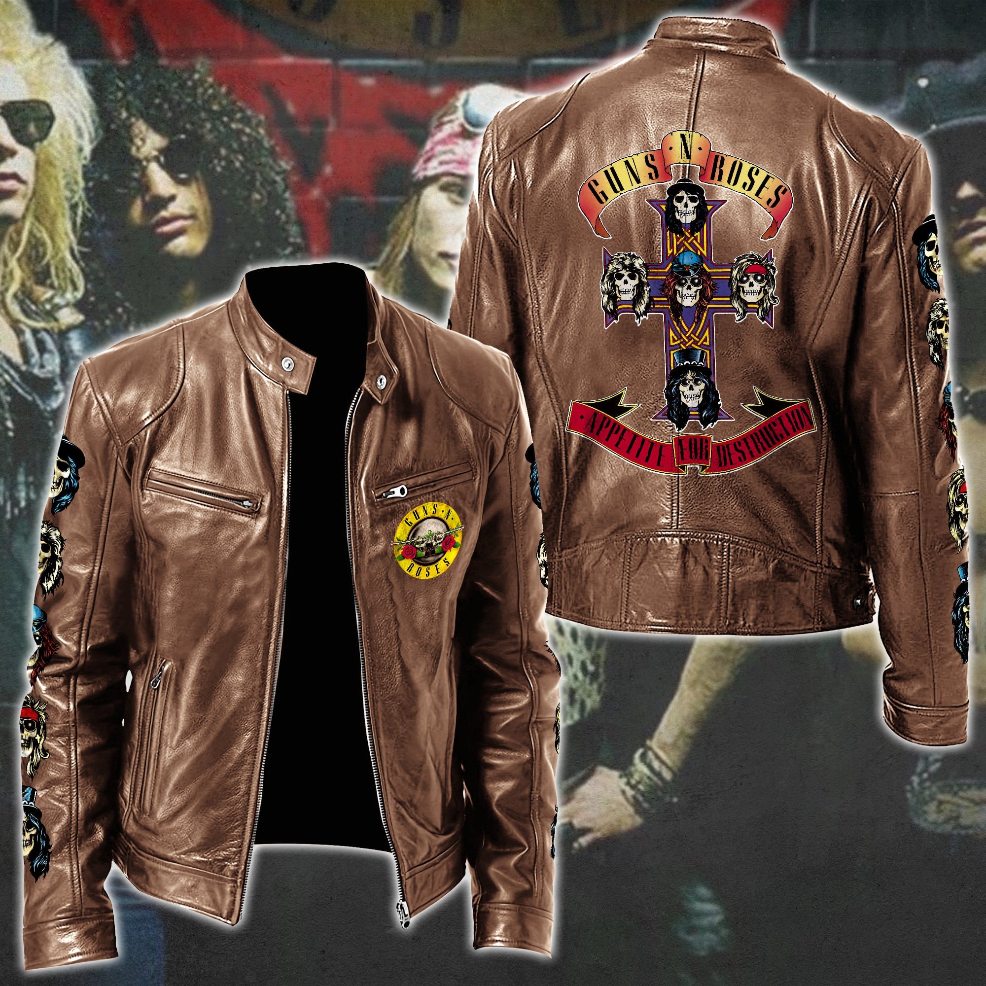Guns N' Roses Music Style Leather Jacket For Fans