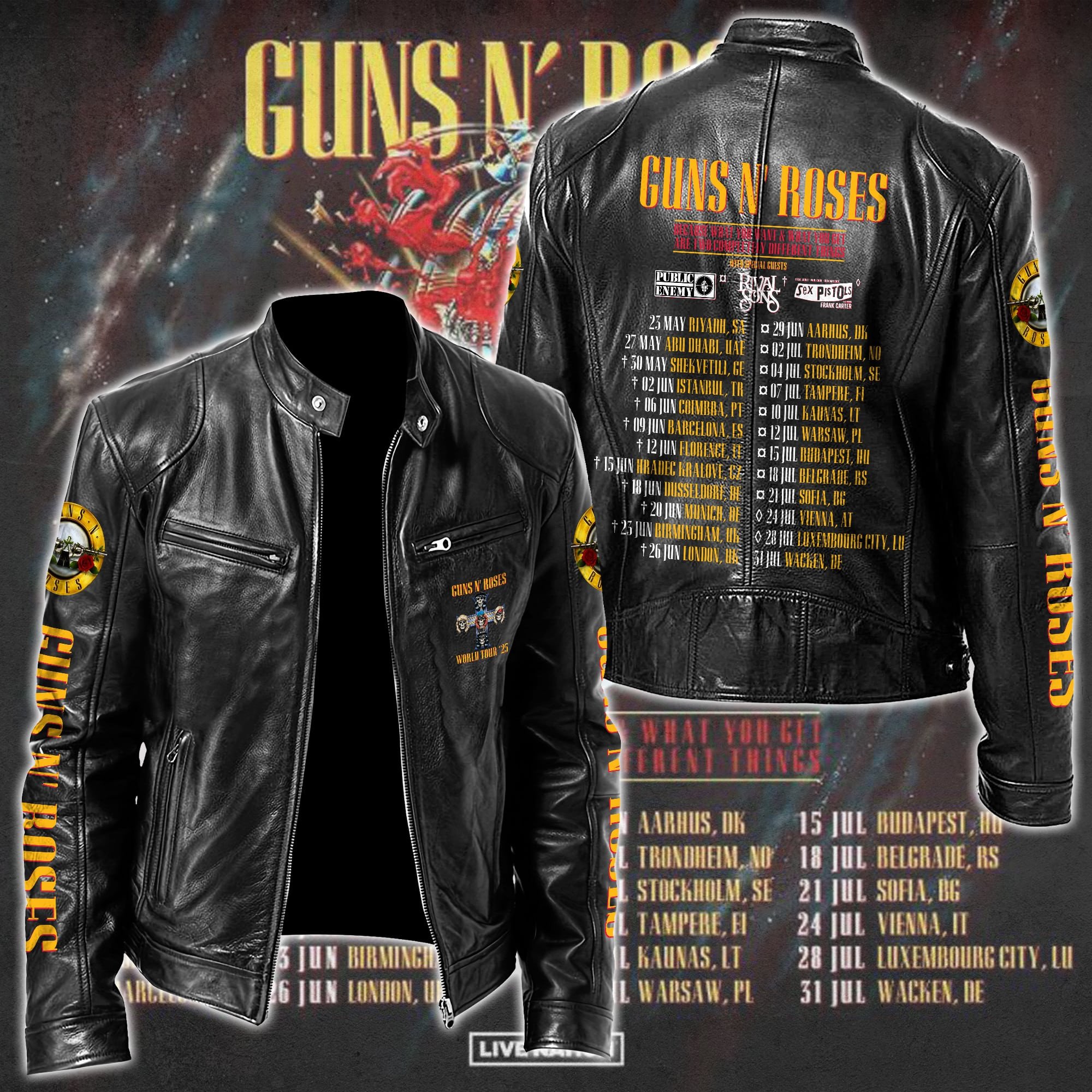 Guns N' Roses Music Style Leather Jacket For Fans