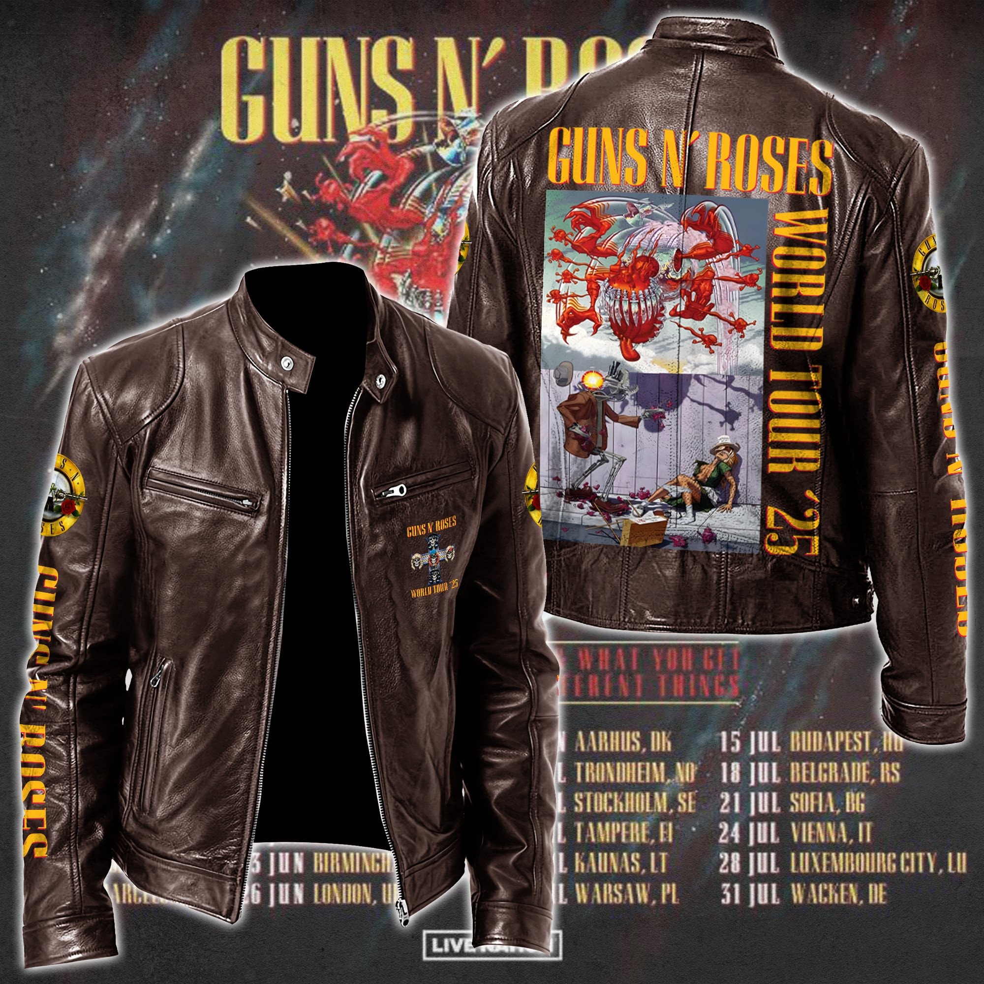 Guns N' Roses Music Style Leather Jacket For Fans