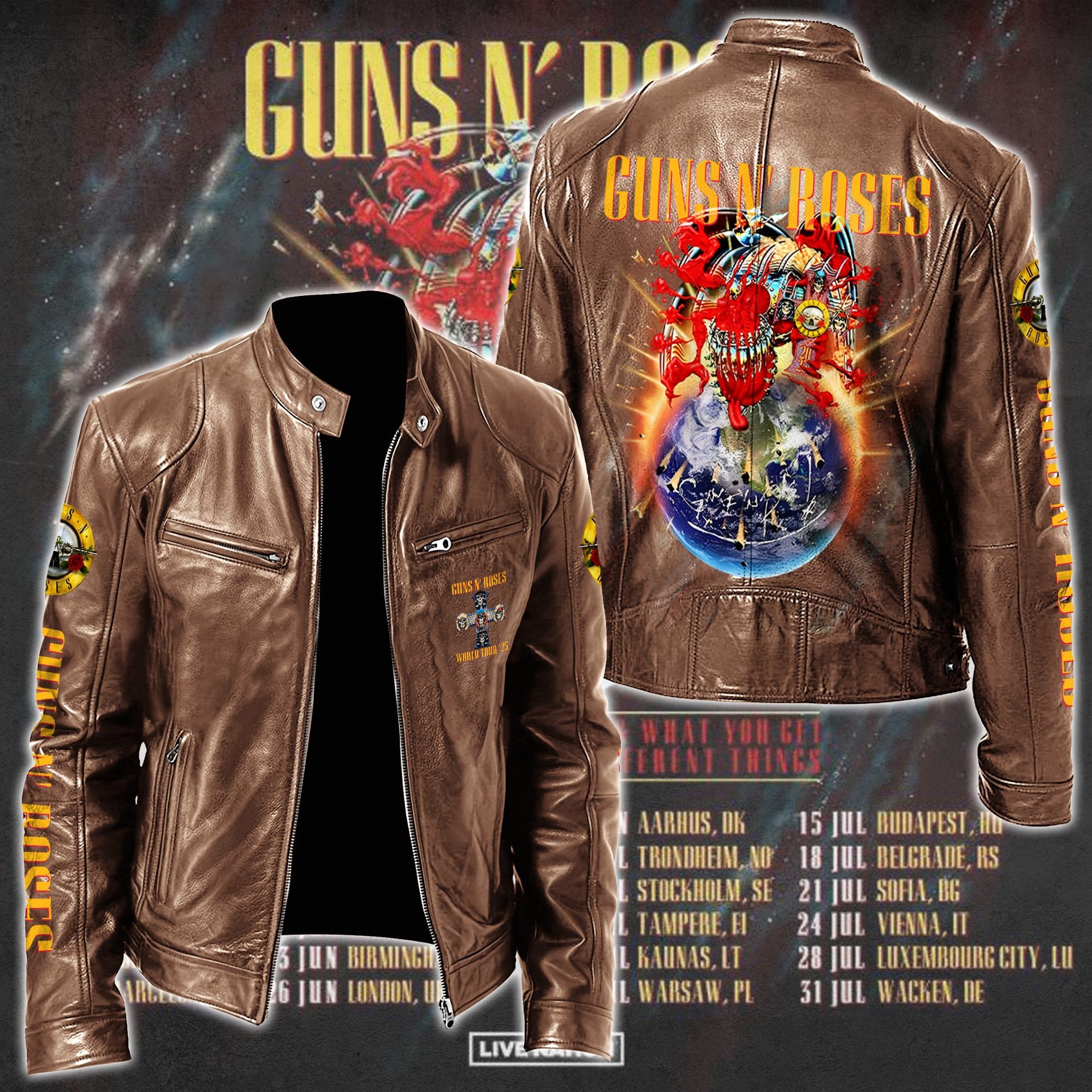 Guns N' Roses Music Style Leather Jacket For Fans
