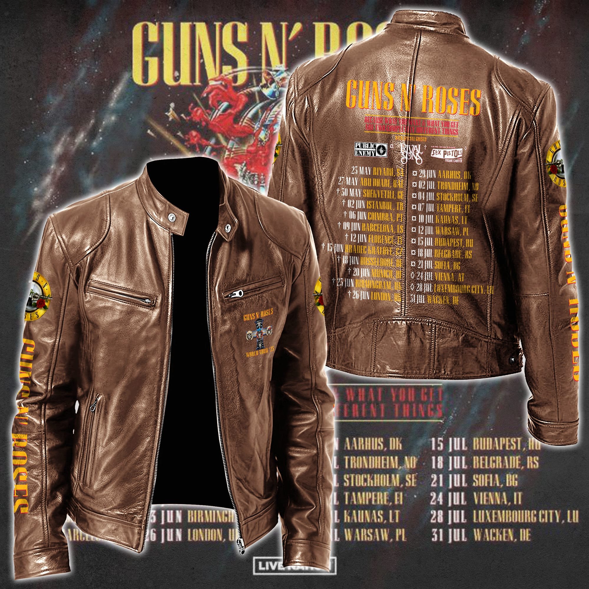 Guns N' Roses Music Style Leather Jacket For Fans