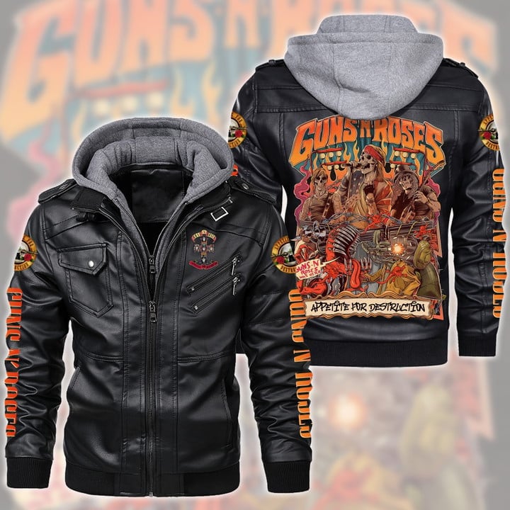Guns N' Roses Music Style Leather Jacket For Fans