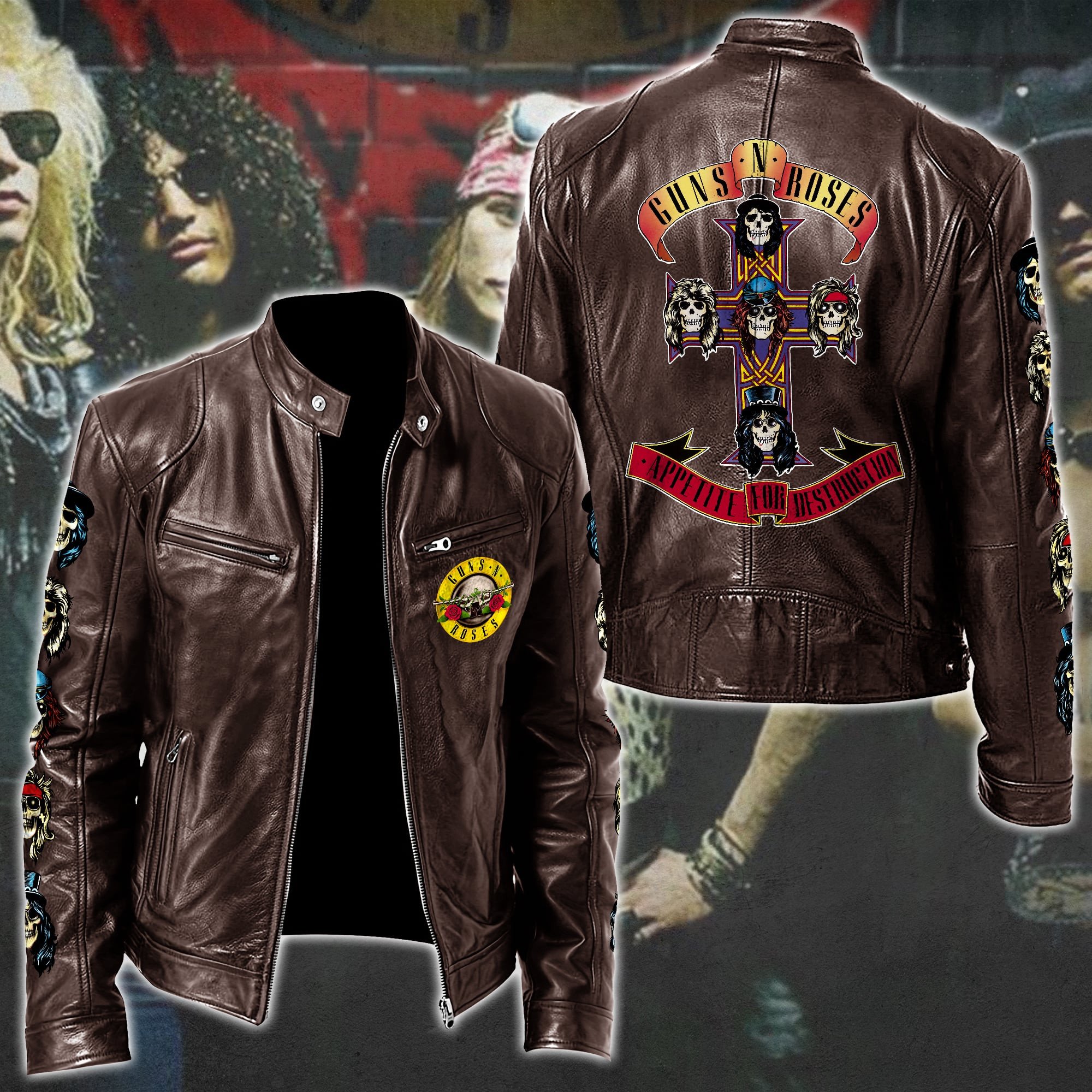 Guns N' Roses Music Style Leather Jacket For Fans
