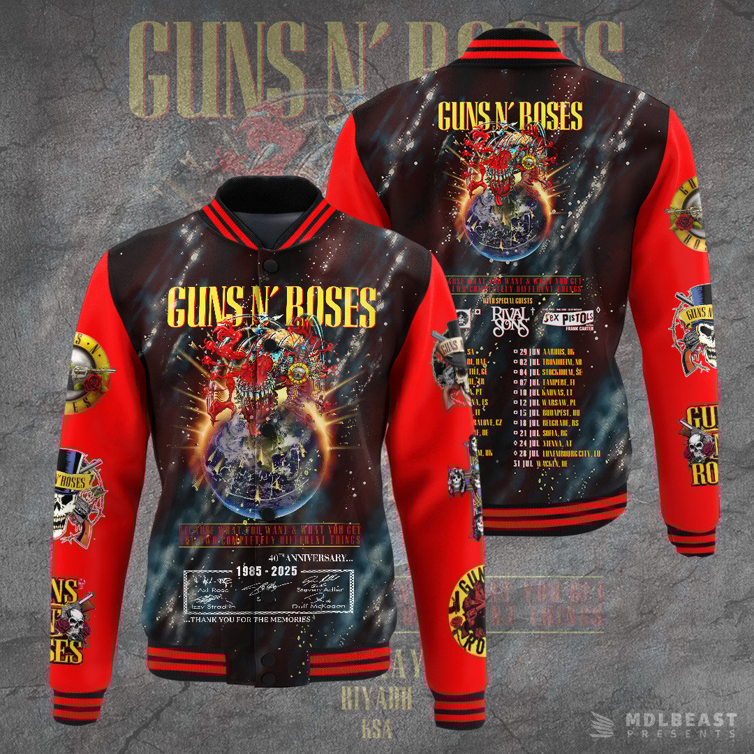 Guns N' Roses Music Style Baseball Jacket For Fans