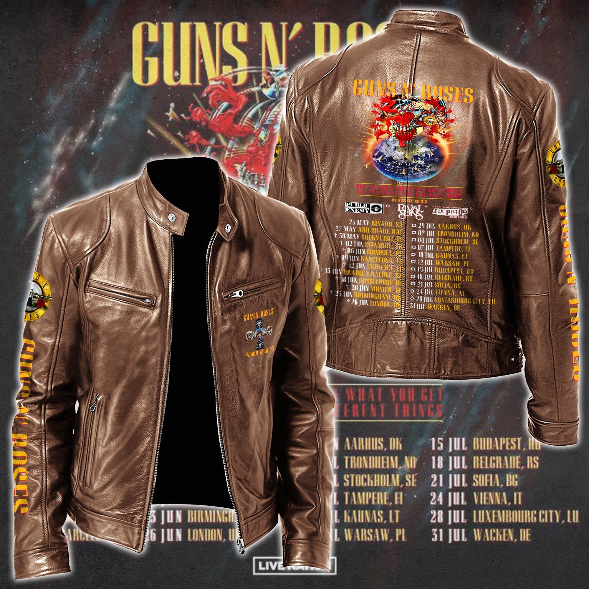 Guns N' Roses Music Style Leather Jacket For Fans