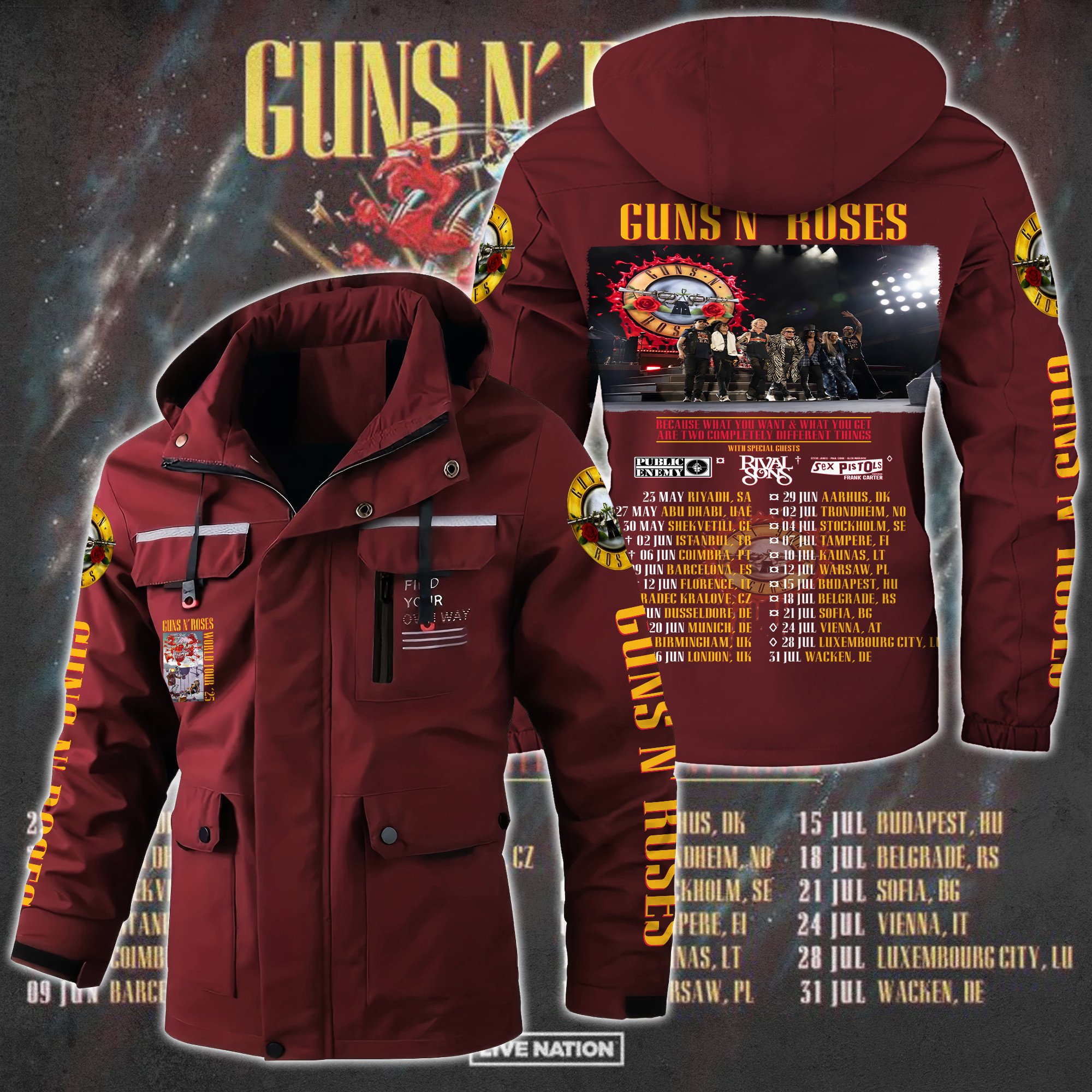Guns N' Roses Music Style Parka Jacket For Fans