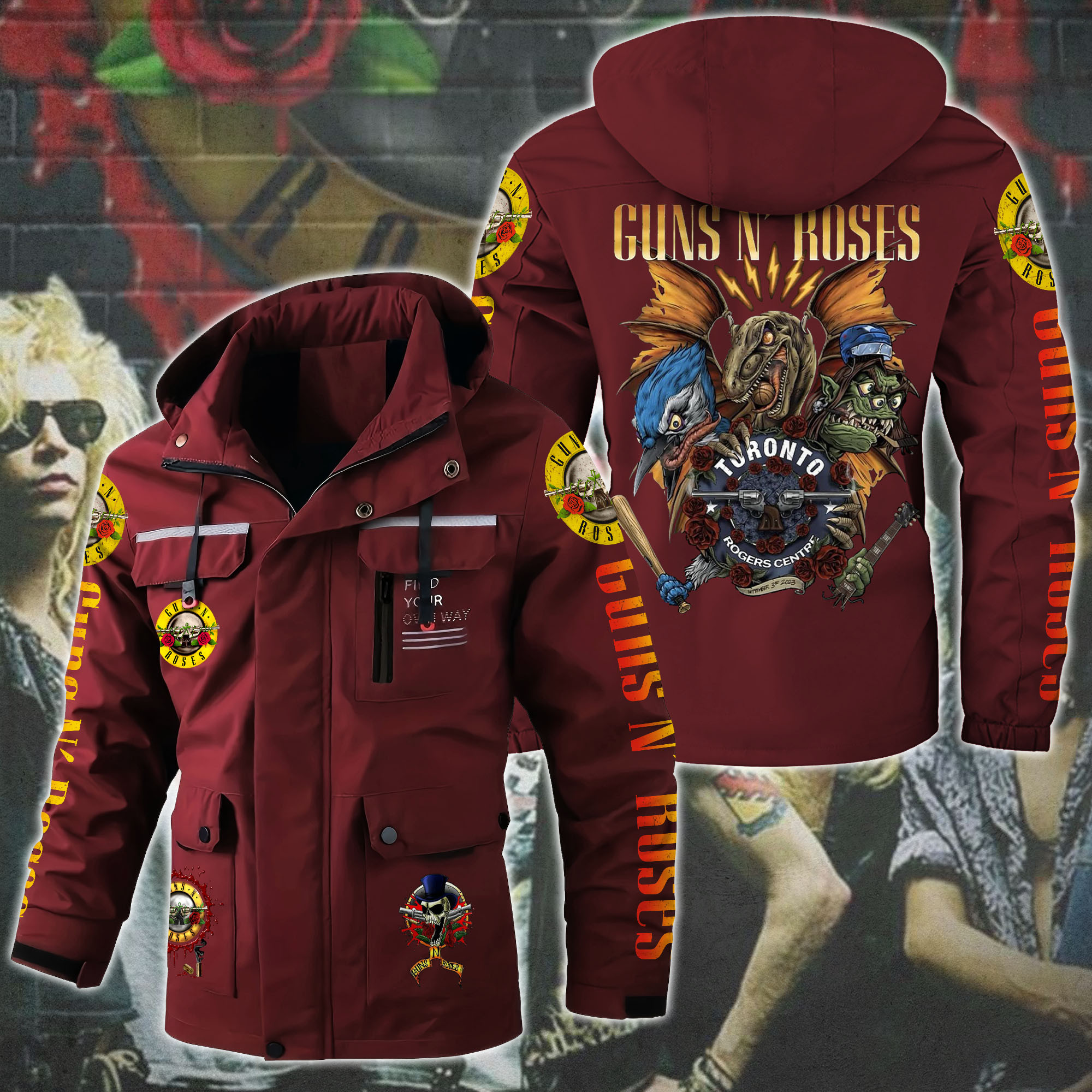 Guns N' Roses Music Style Parka Jacket For Fans