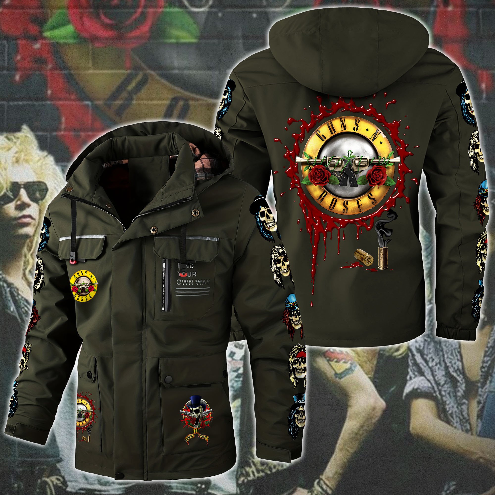 Guns N' Roses Music Style Parka Jacket For Fans