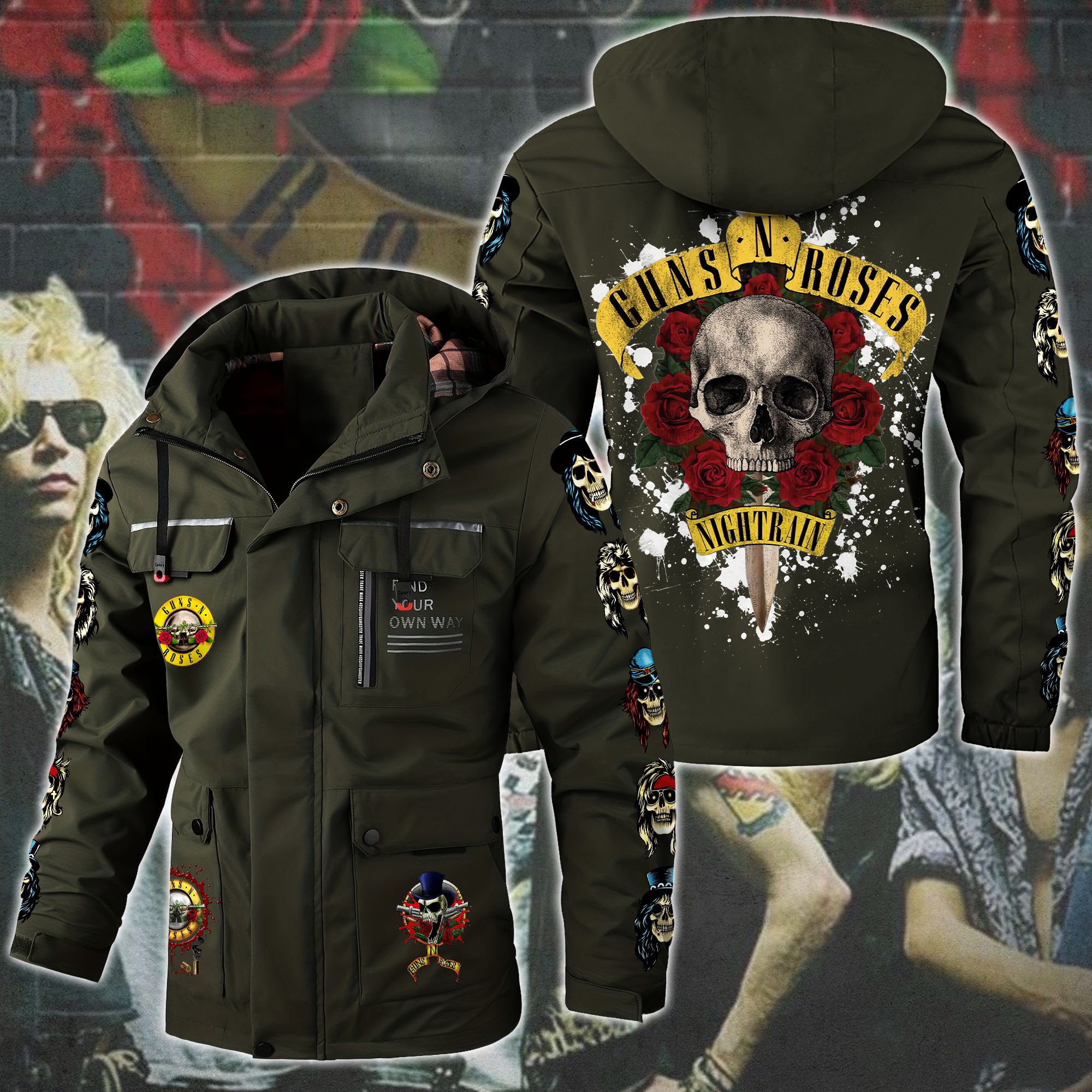 Guns N' Roses Music Style Parka Jacket For Fans