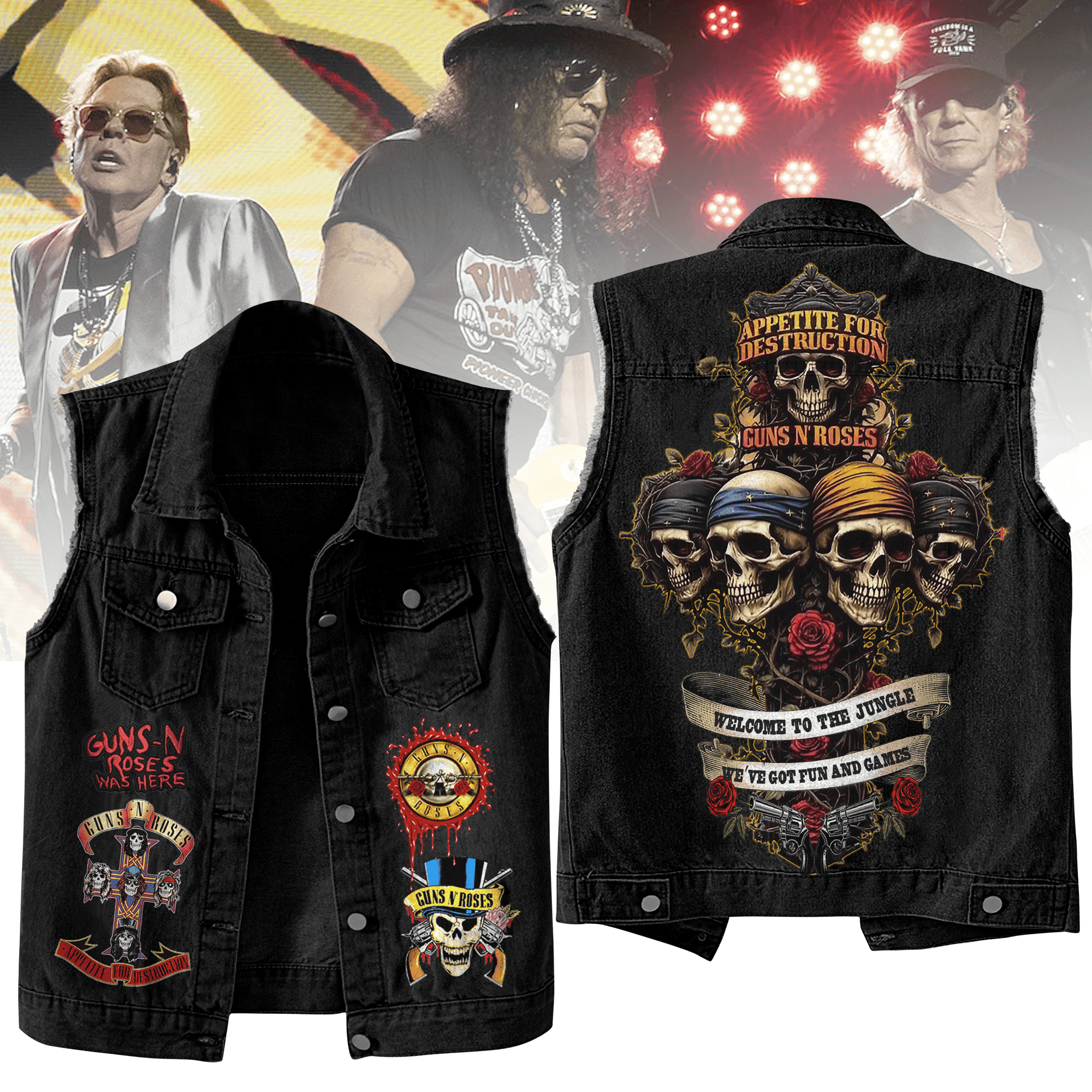 Guns N' Roses Music Style Sleeveless Jacket