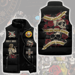 Guns N' Roses Music Style Sleeveless Puffer Jacket For Fans