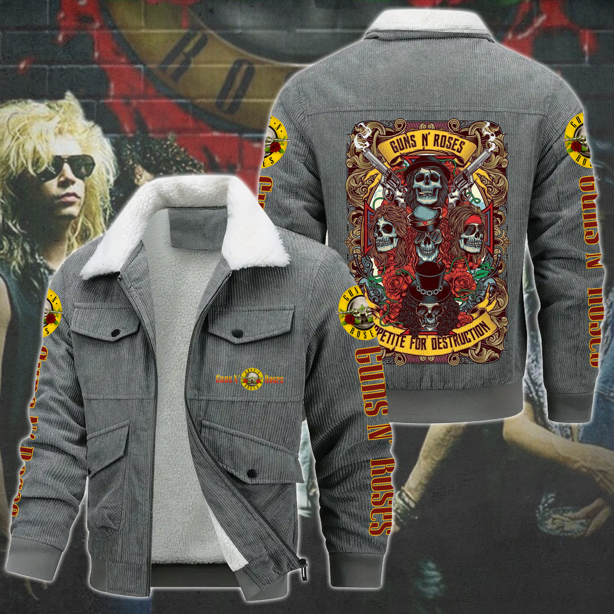 Guns N' Roses Music Style Thermal Cotton Jacket Prim For Fans