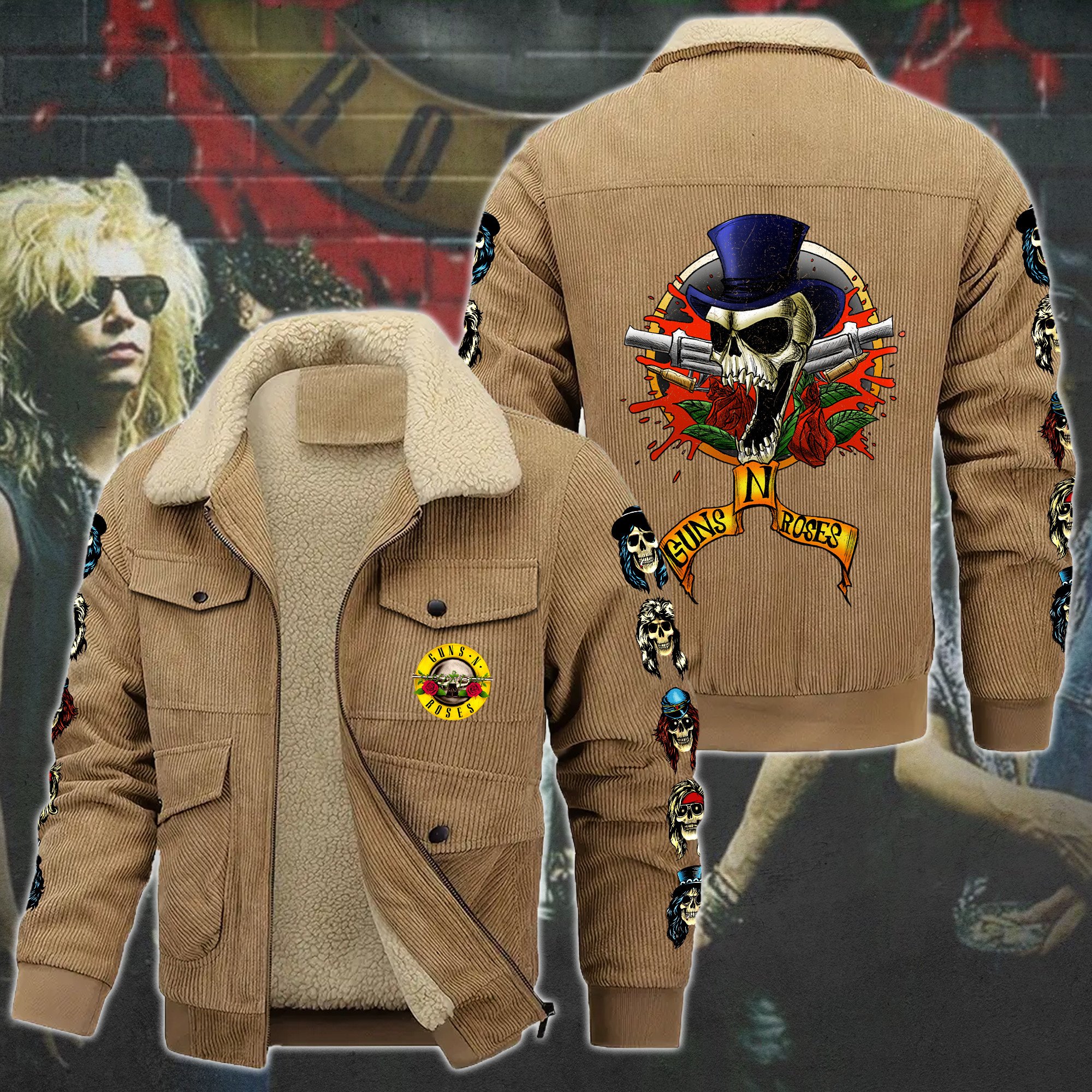 Guns N' Roses Music Style Thermal Cotton Jacket Prim For Fans