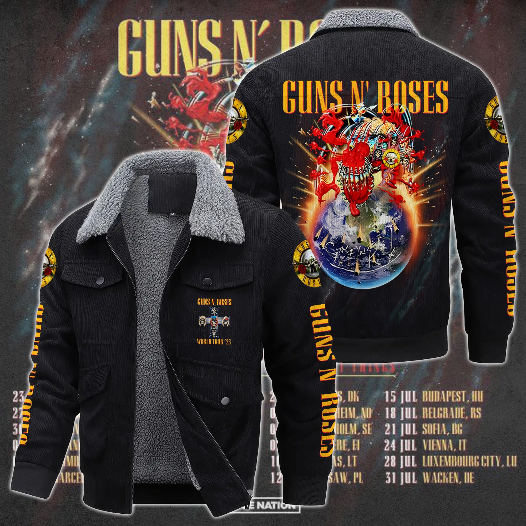 Guns N' Roses Music Style Thermal Cotton Jacket Prim For Fans