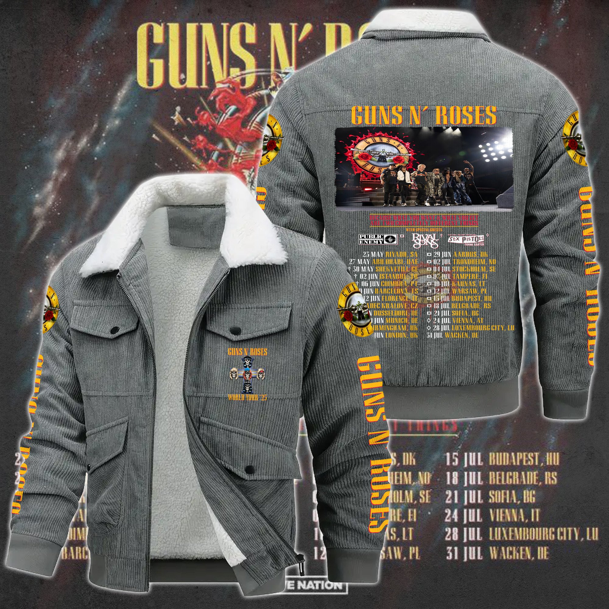 Guns N' Roses Music Style Thermal Cotton Jacket Prim For Fans