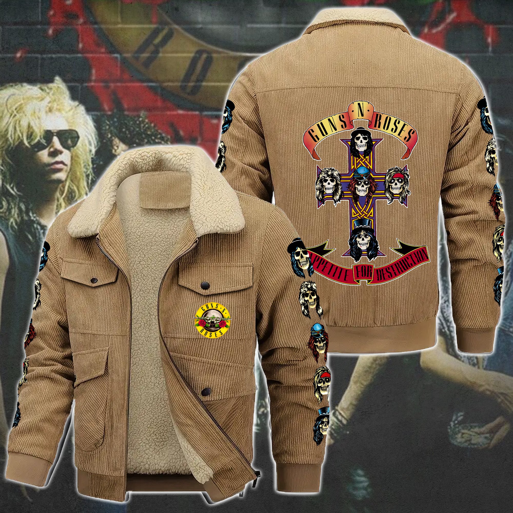 Guns N' Roses Music Style Thermal Cotton Jacket Prim For Fans
