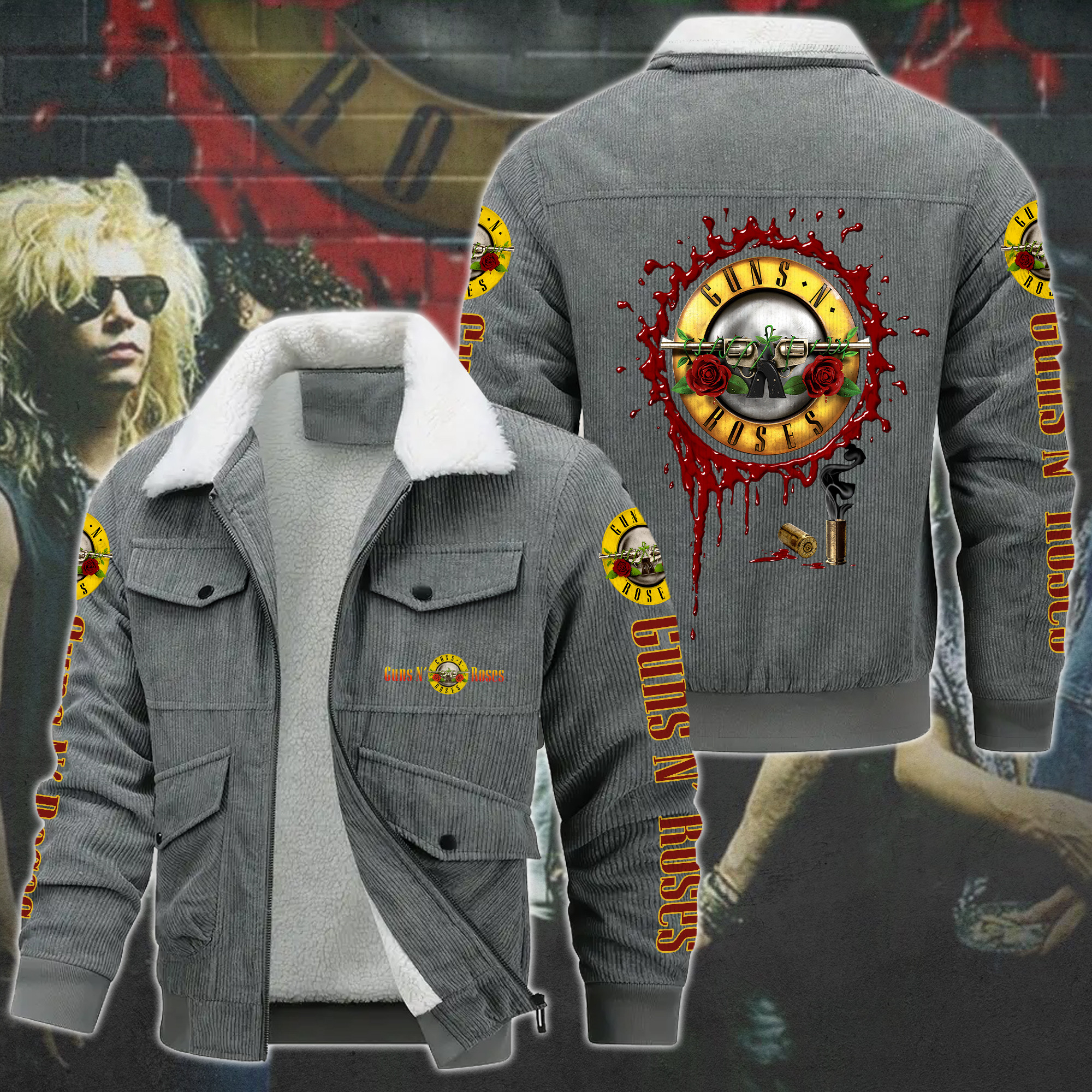 Guns N' Roses Music Style Thermal Cotton Jacket Prim For Fans