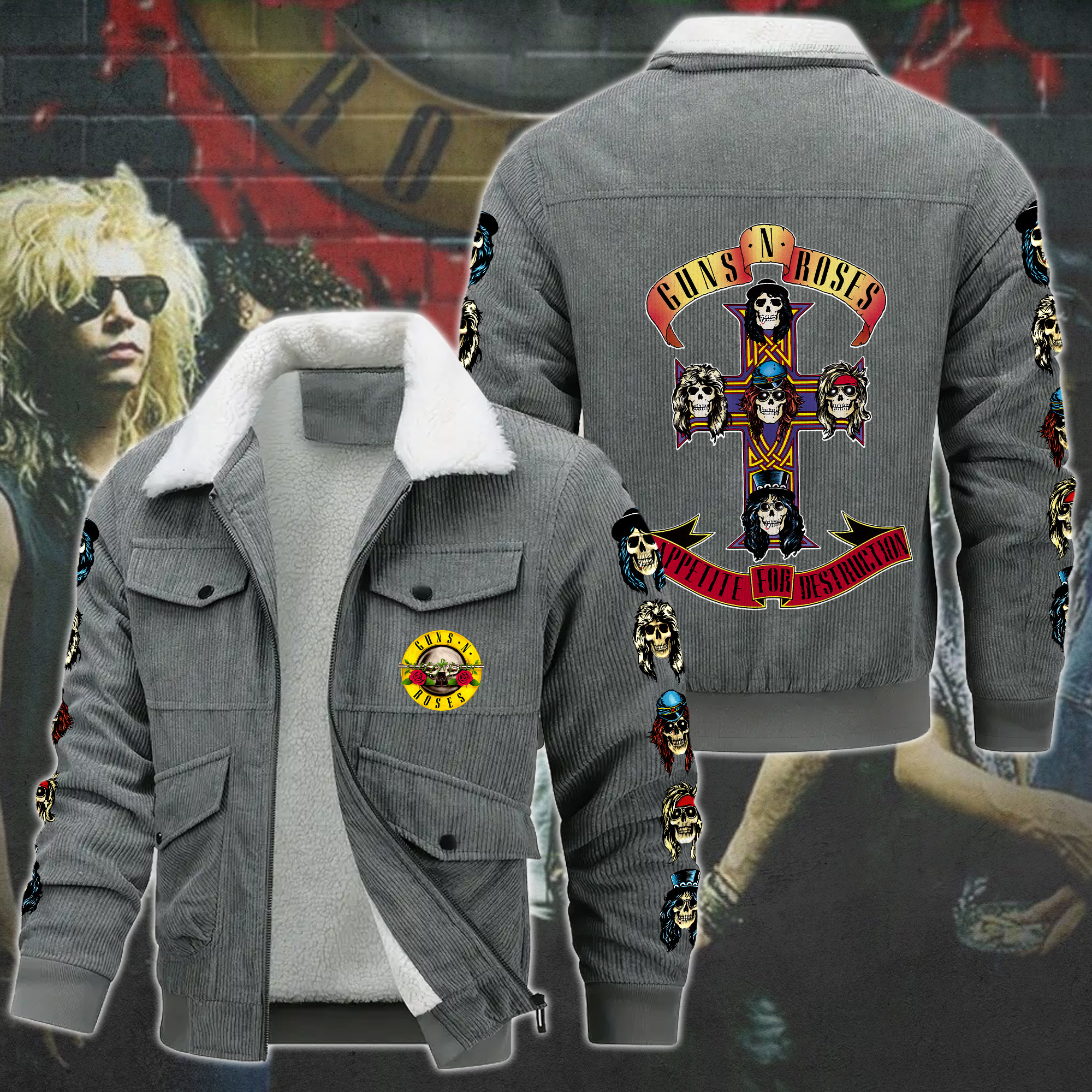 Guns N' Roses Music Style Thermal Cotton Jacket Prim For Fans