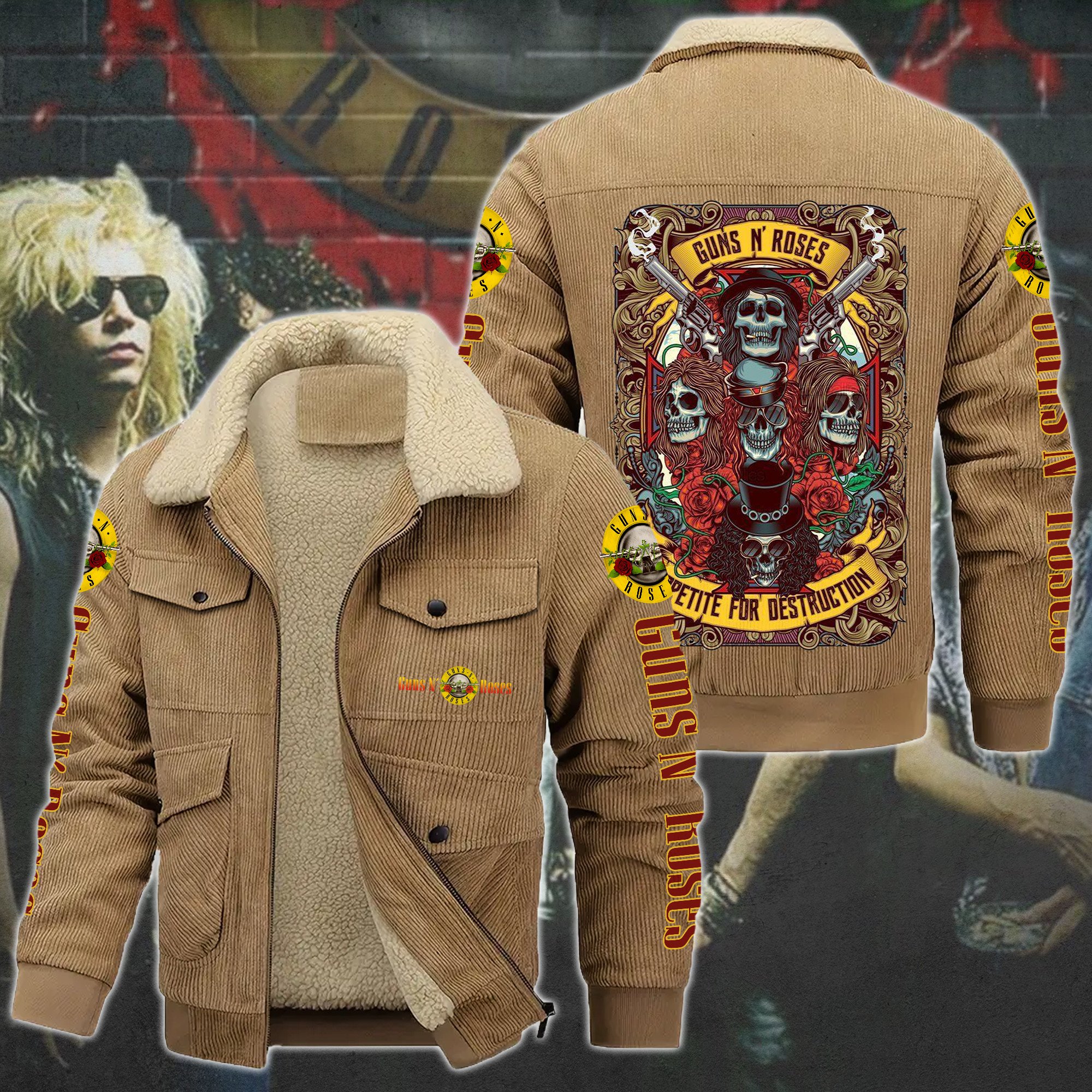 Guns N' Roses Music Style Thermal Cotton Jacket Prim For Fans