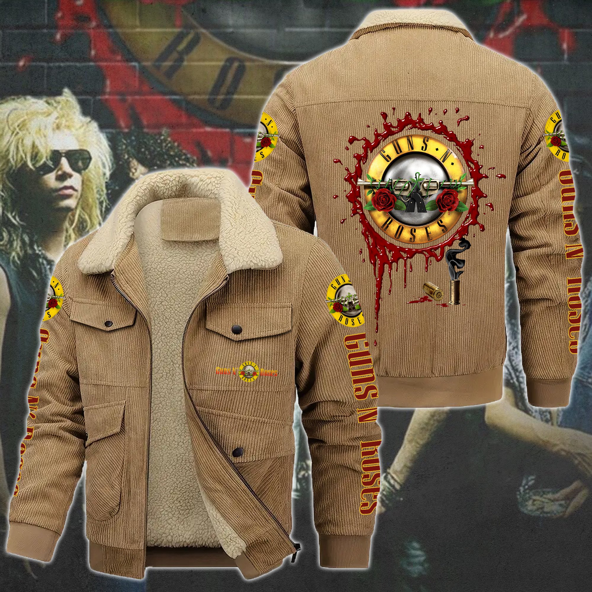 Guns N' Roses Music Style Thermal Cotton Jacket Prim For Fans