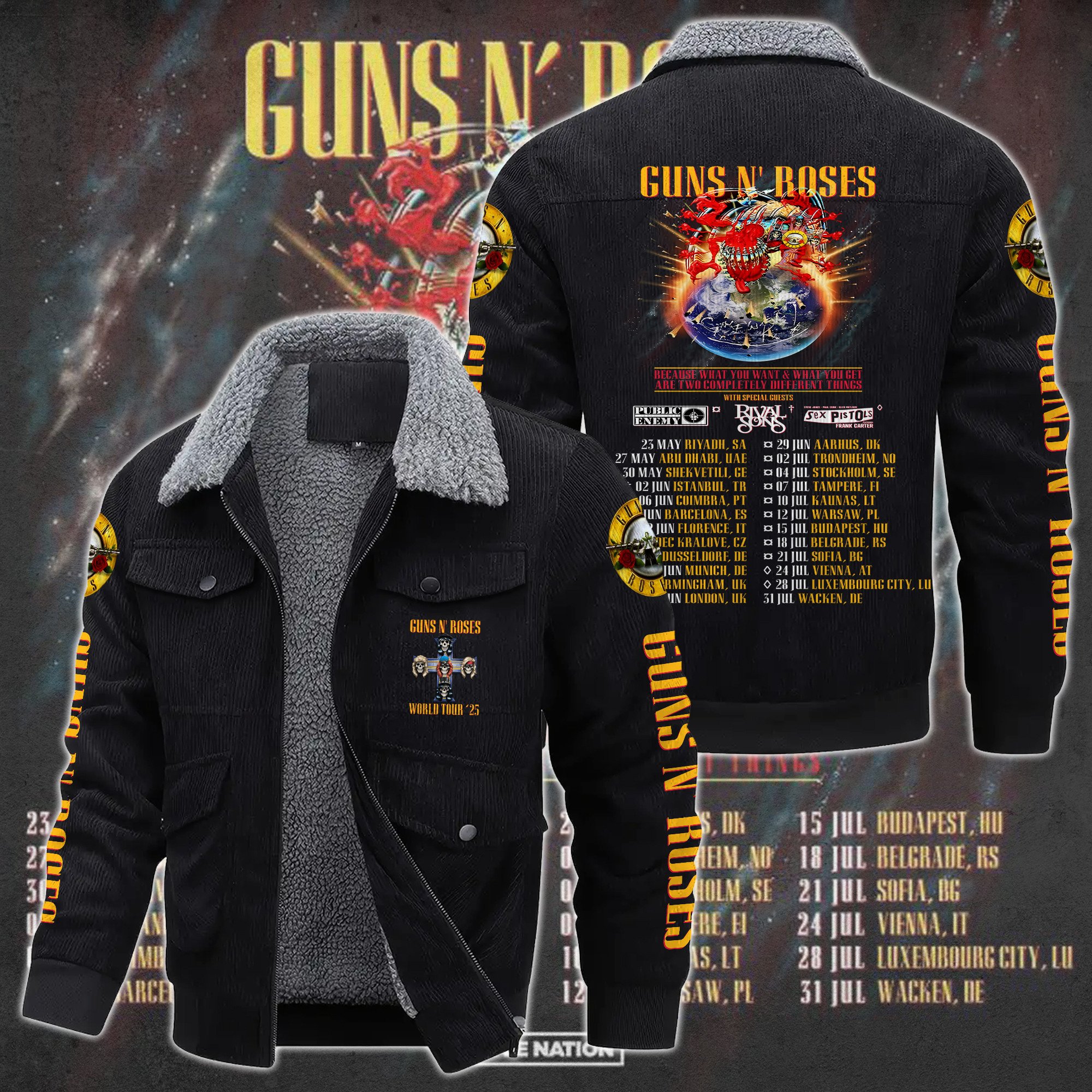 Guns N' Roses Music Style Thermal Cotton Jacket Prim For Fans