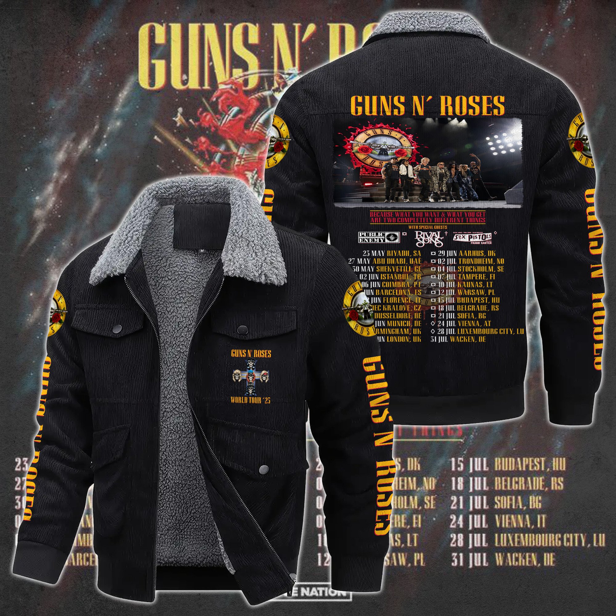 Guns N' Roses Music Style Thermal Cotton Jacket Prim For Fans