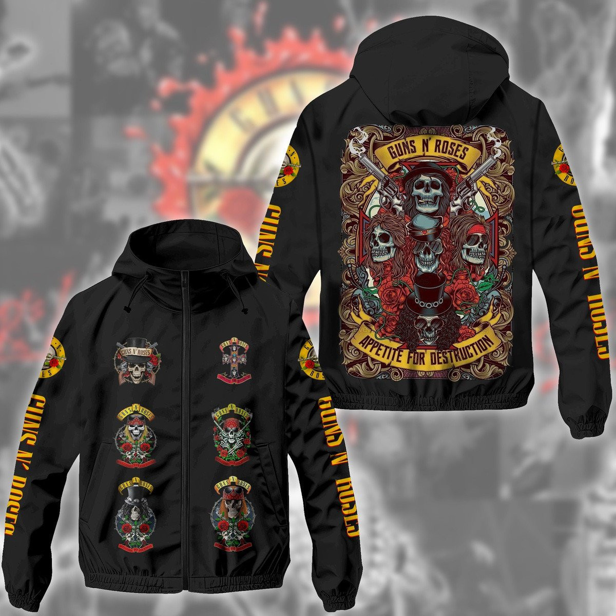 Guns N' Roses Music Style Windbreaker Jacket For Fans