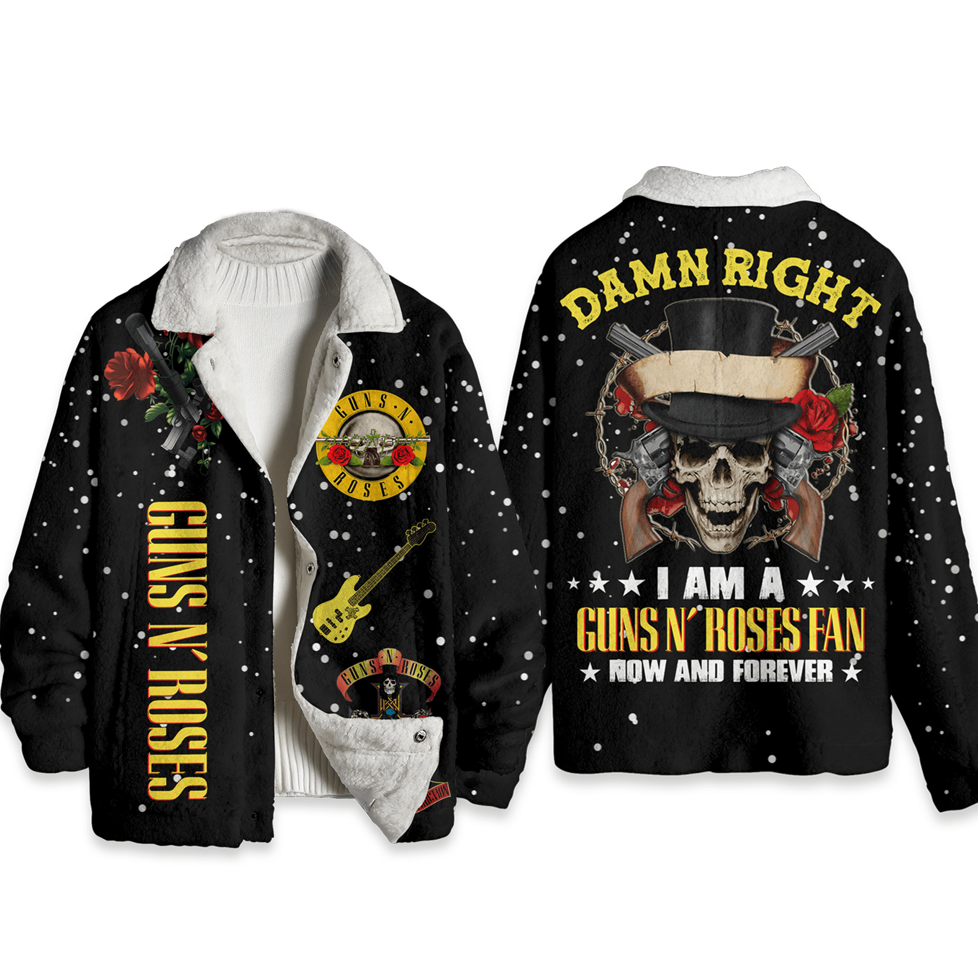 Guns N' Roses Rock Band Music Style Fleece Jacket For Fans