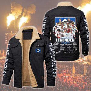 Hamburger SV Bundesliga Style Fleece Thermal Cotton Jacket For Fans