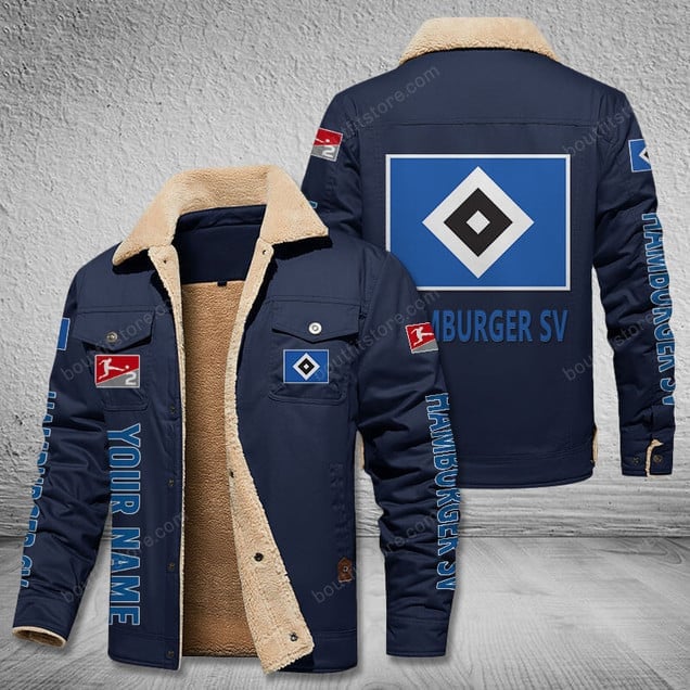Hamburger SV Bundesliga Style Fleece Thermal Cotton Jacket For Fans