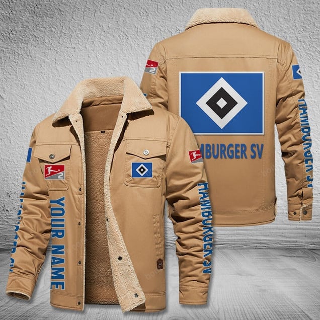 Hamburger SV Bundesliga Style Fleece Thermal Cotton Jacket For Fans
