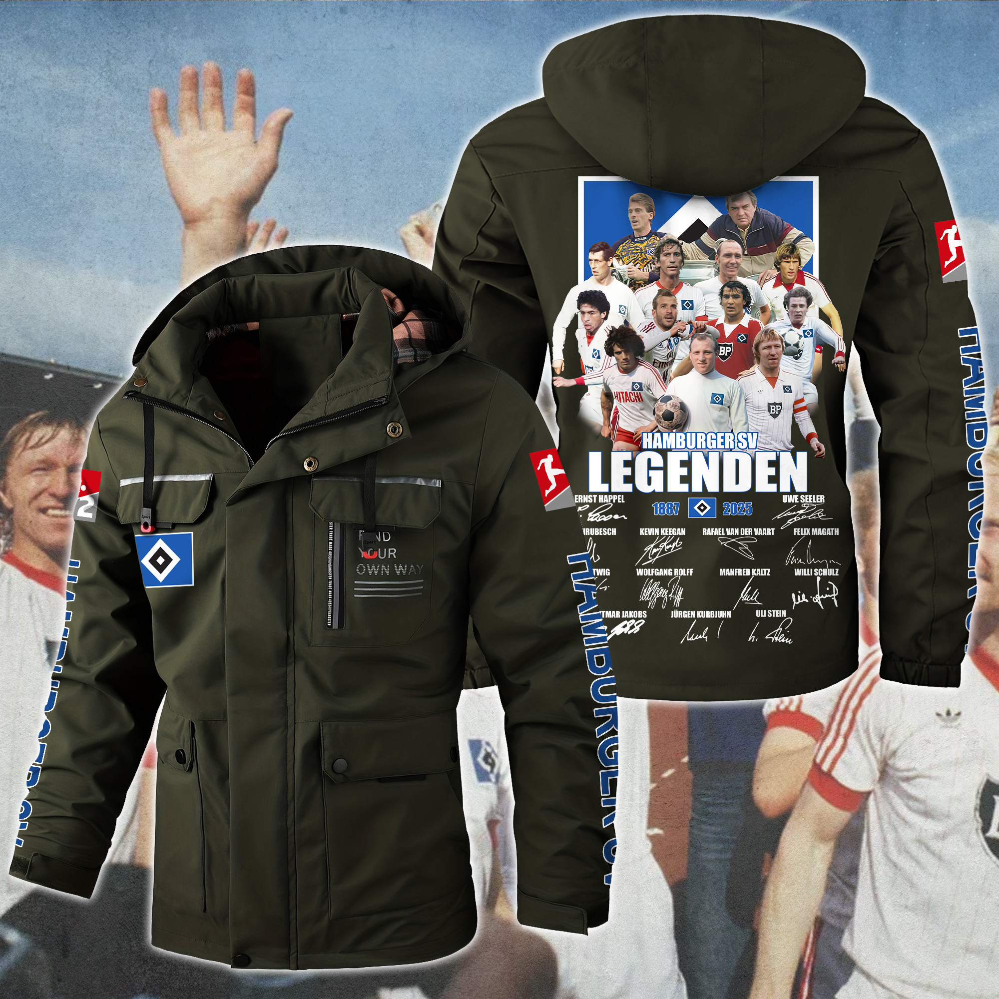 Hamburger SV Bundesliga Style Parka Jacket For Fans