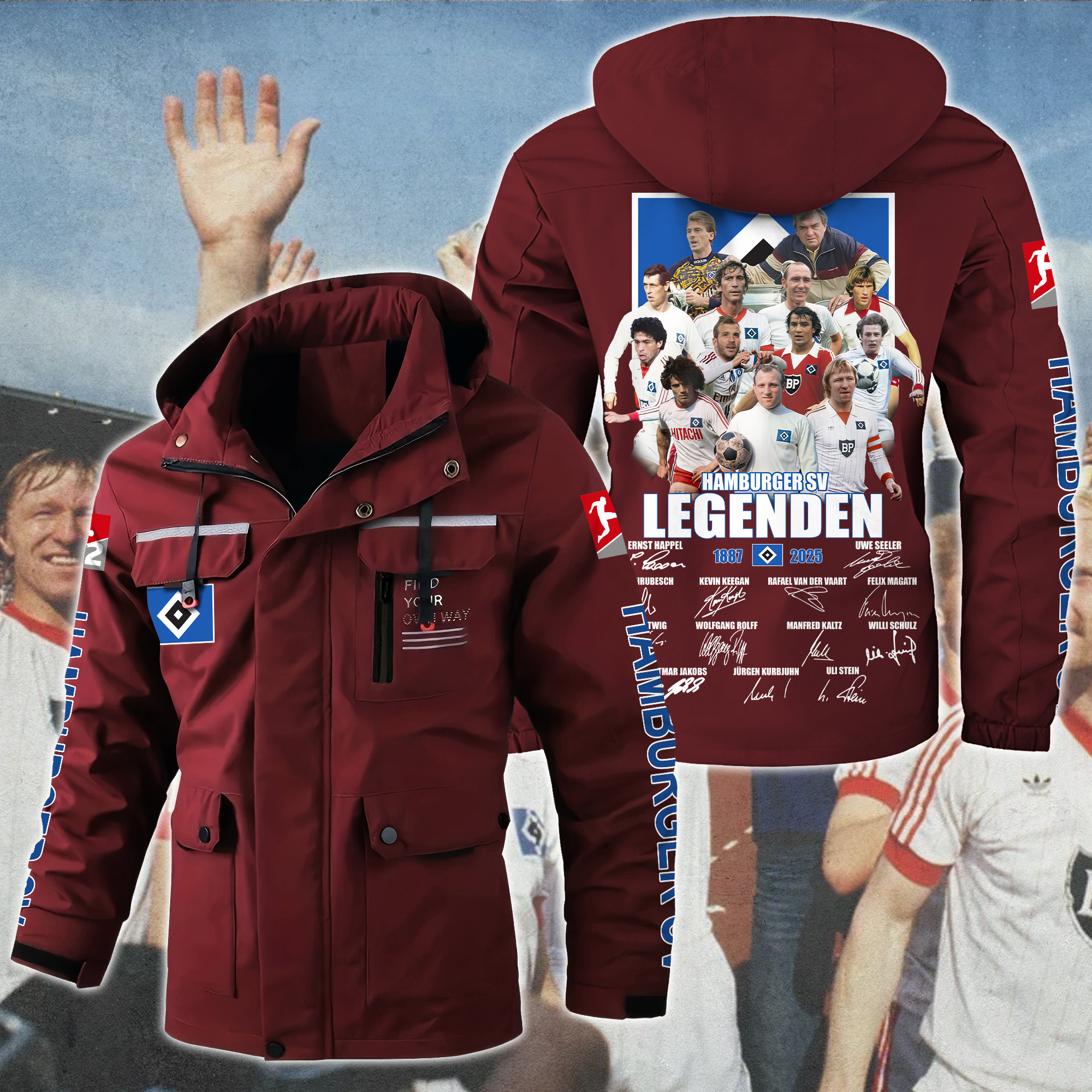 Hamburger SV Bundesliga Style Parka Jacket For Fans