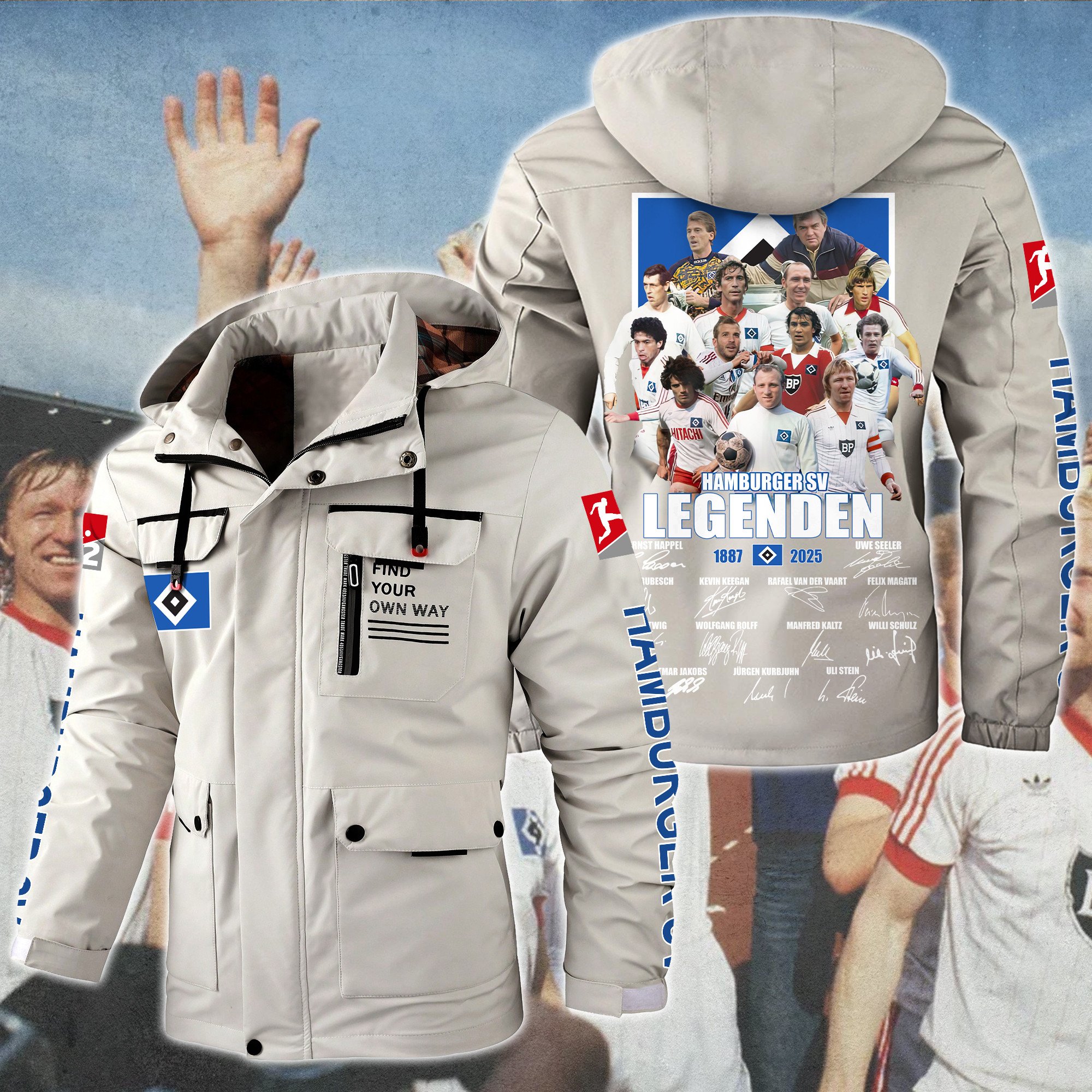 Hamburger SV Bundesliga Style Parka Jacket For Fans