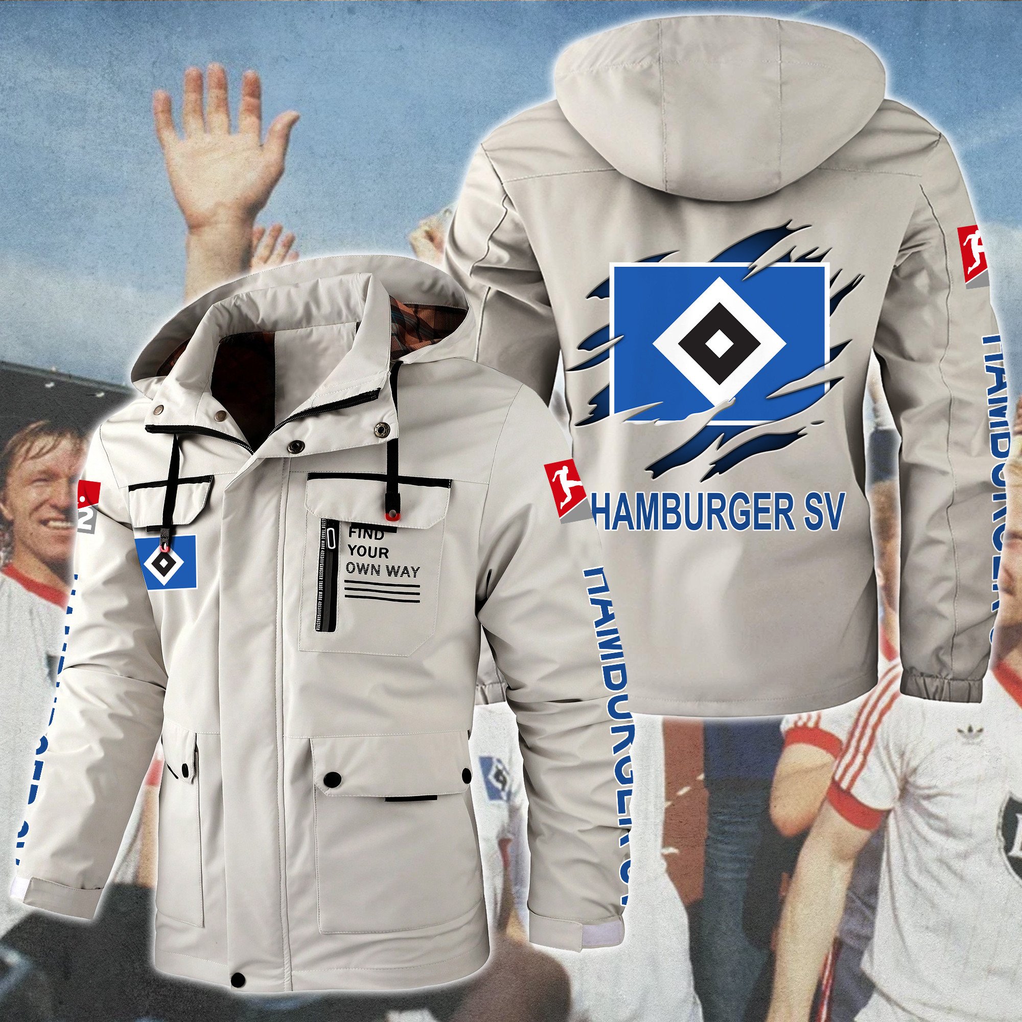 Hamburger SV Bundesliga Style Parka Jacket For Fans
