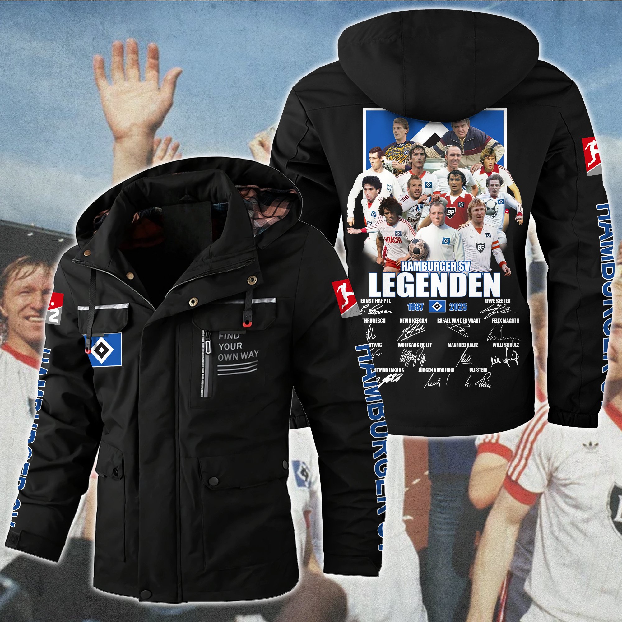 Hamburger SV Bundesliga Style Parka Jacket For Fans