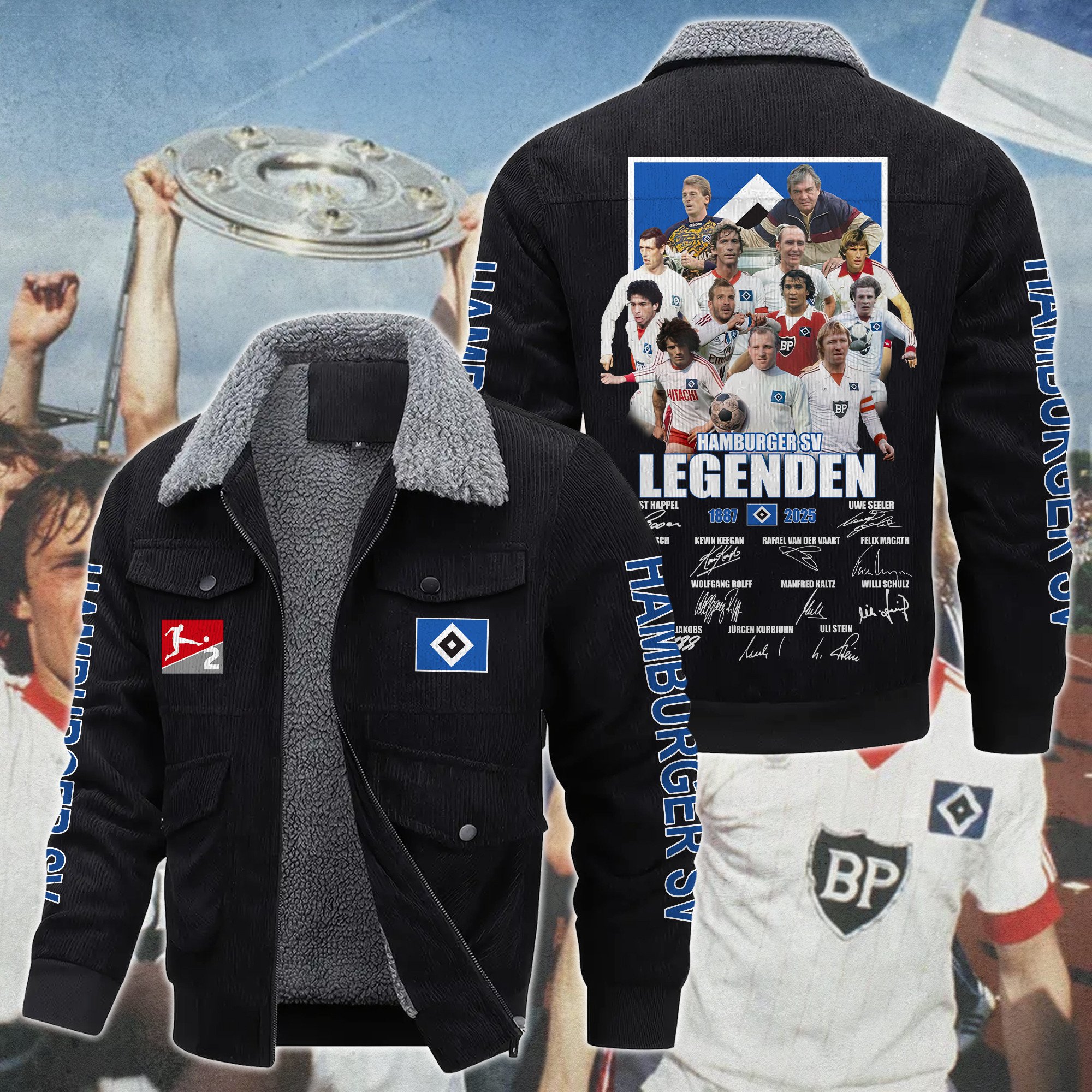 Hamburger SV Bundesliga Style Thermal Cotton Jacket Prim For Fans