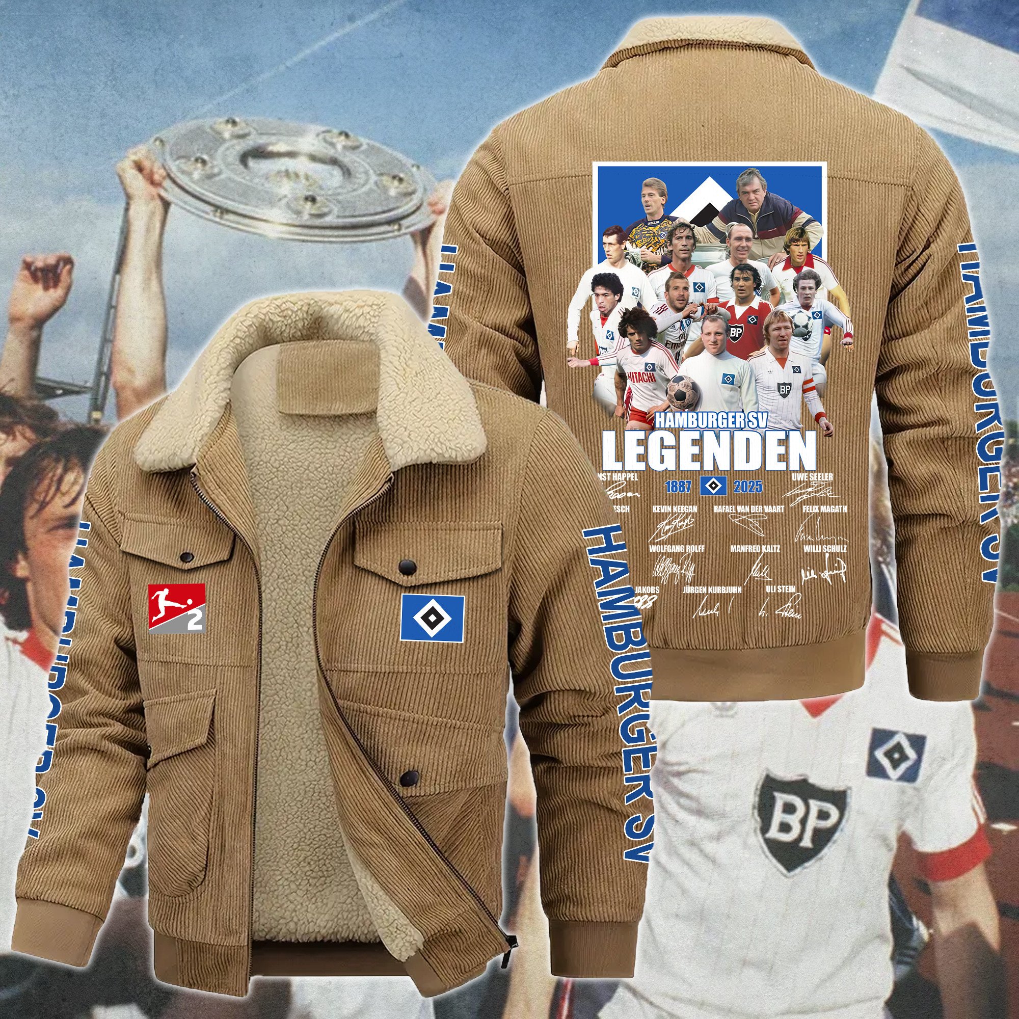 Hamburger SV Bundesliga Style Thermal Cotton Jacket Prim For Fans
