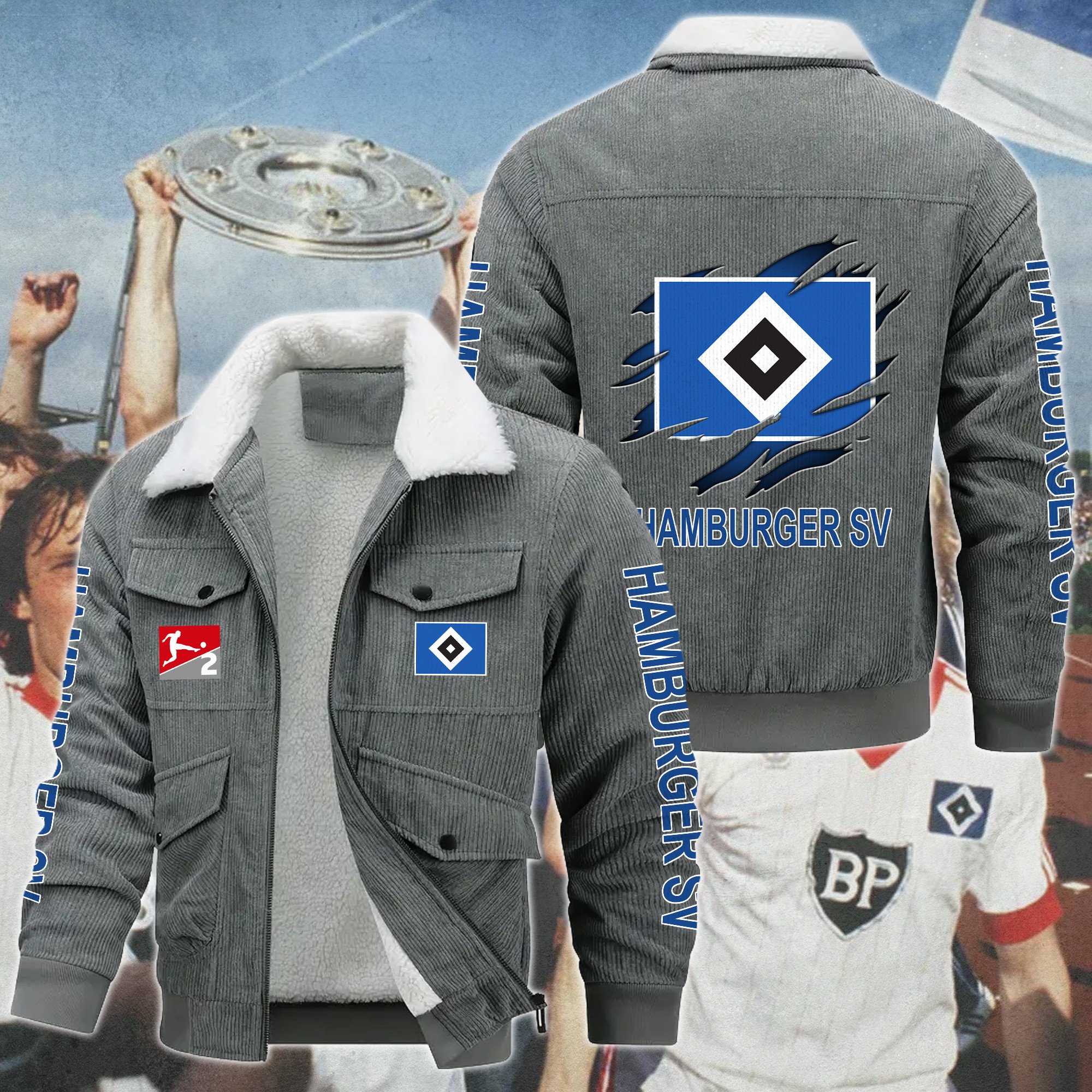 Hamburger SV Bundesliga Style Thermal Cotton Jacket Prim For Fans