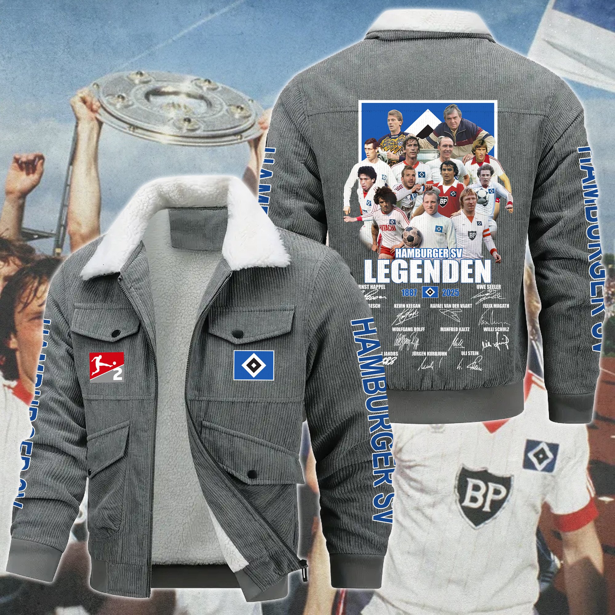Hamburger SV Bundesliga Style Thermal Cotton Jacket Prim For Fans