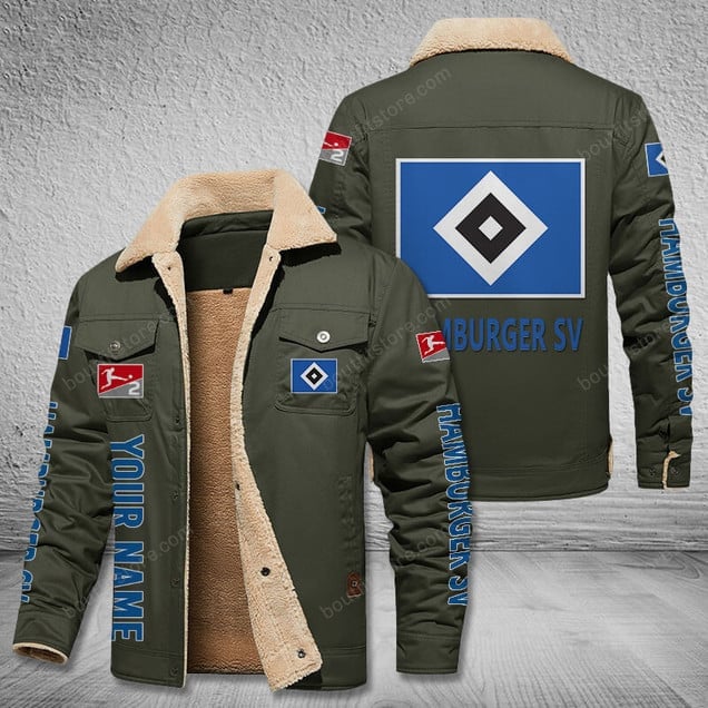 Hamburger SV II Bundesliga Style Fleece Thermal Cotton Jacket For Fans