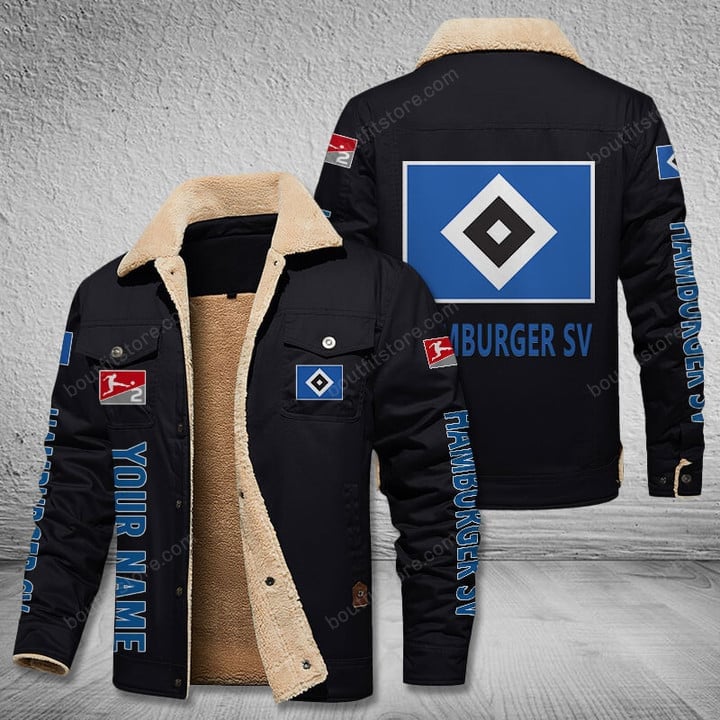 Hamburger SV II Bundesliga Style Fleece Thermal Cotton Jacket For Fans