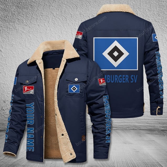 Hamburger SV II Bundesliga Style Fleece Thermal Cotton Jacket For Fans