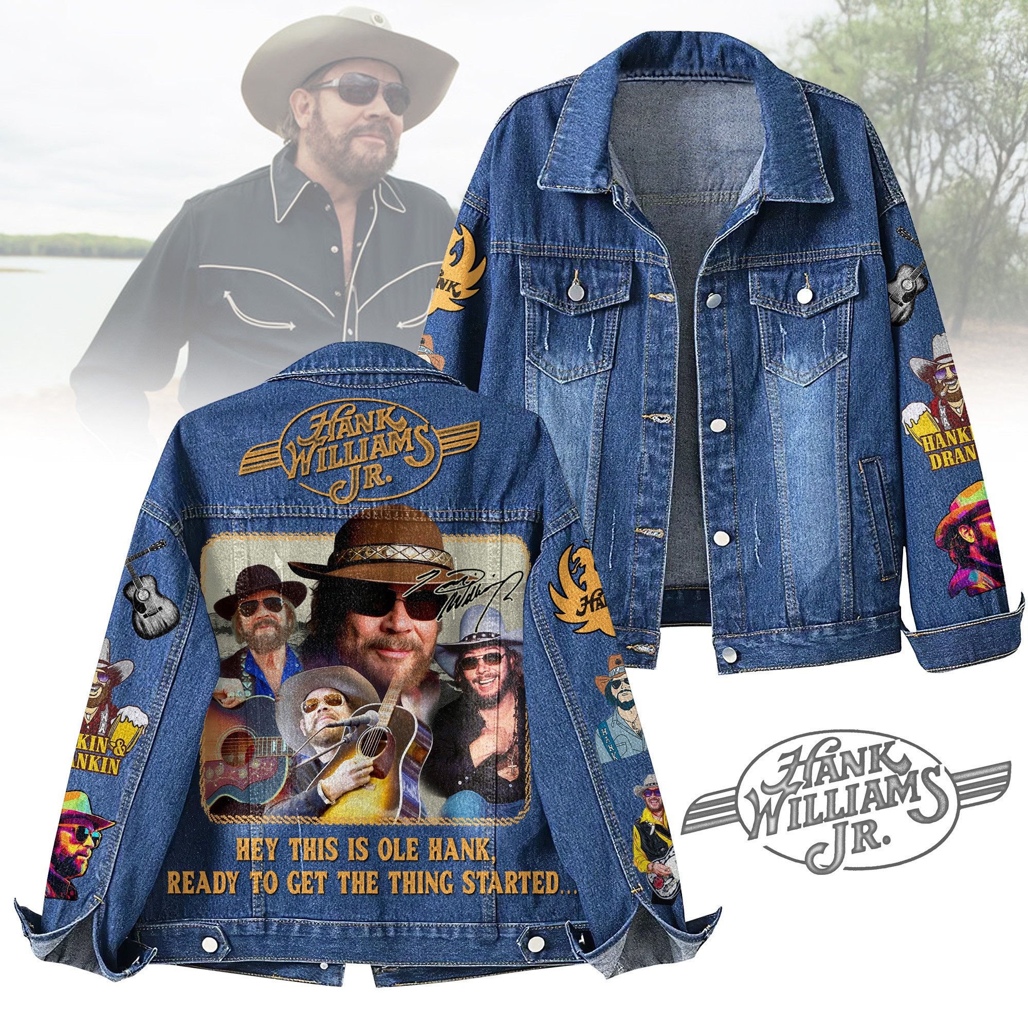 Hank Williams Jr. Music Denim Jacket Gift For Fans