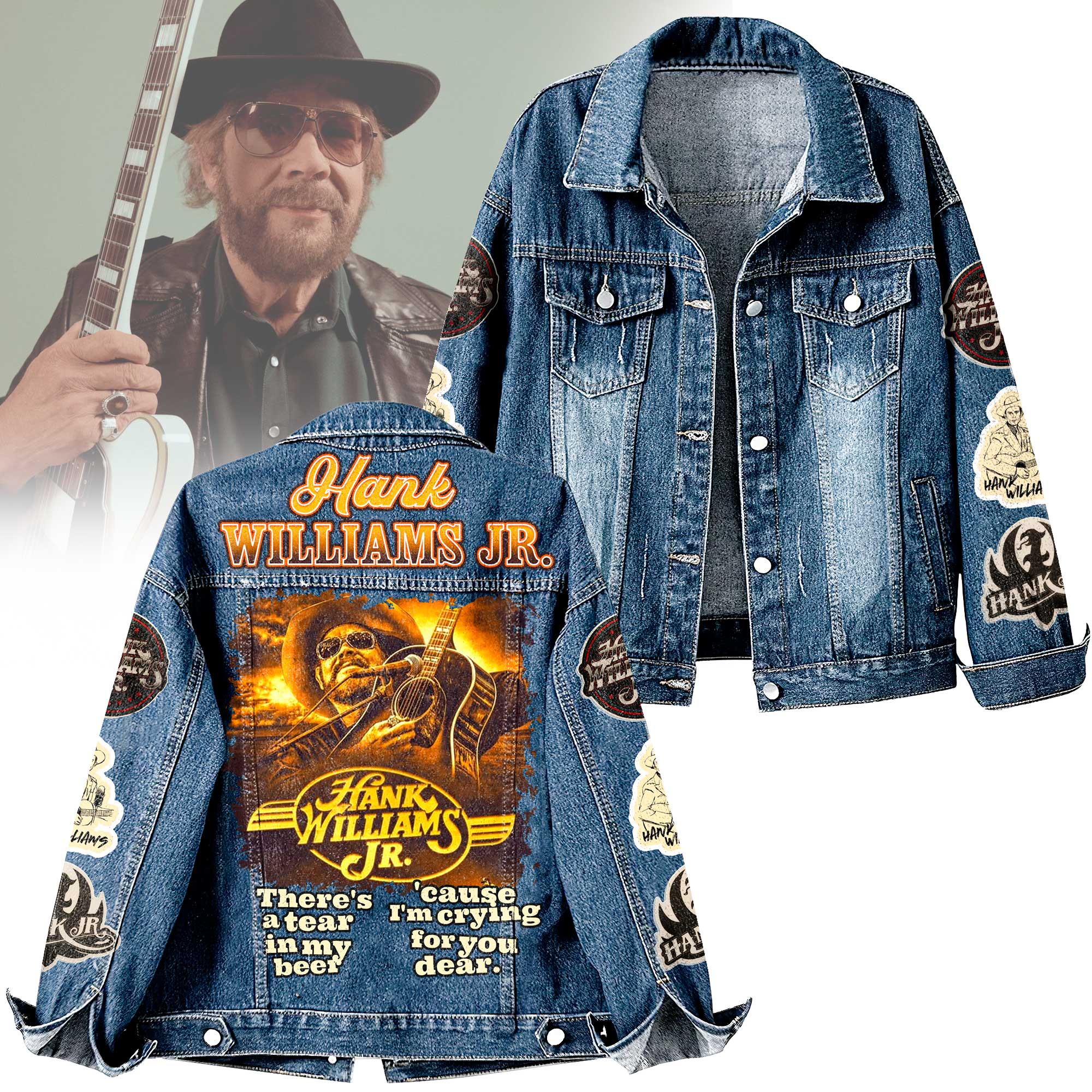 Hank Williams Jr. Music Denim Jacket Gift For Fans