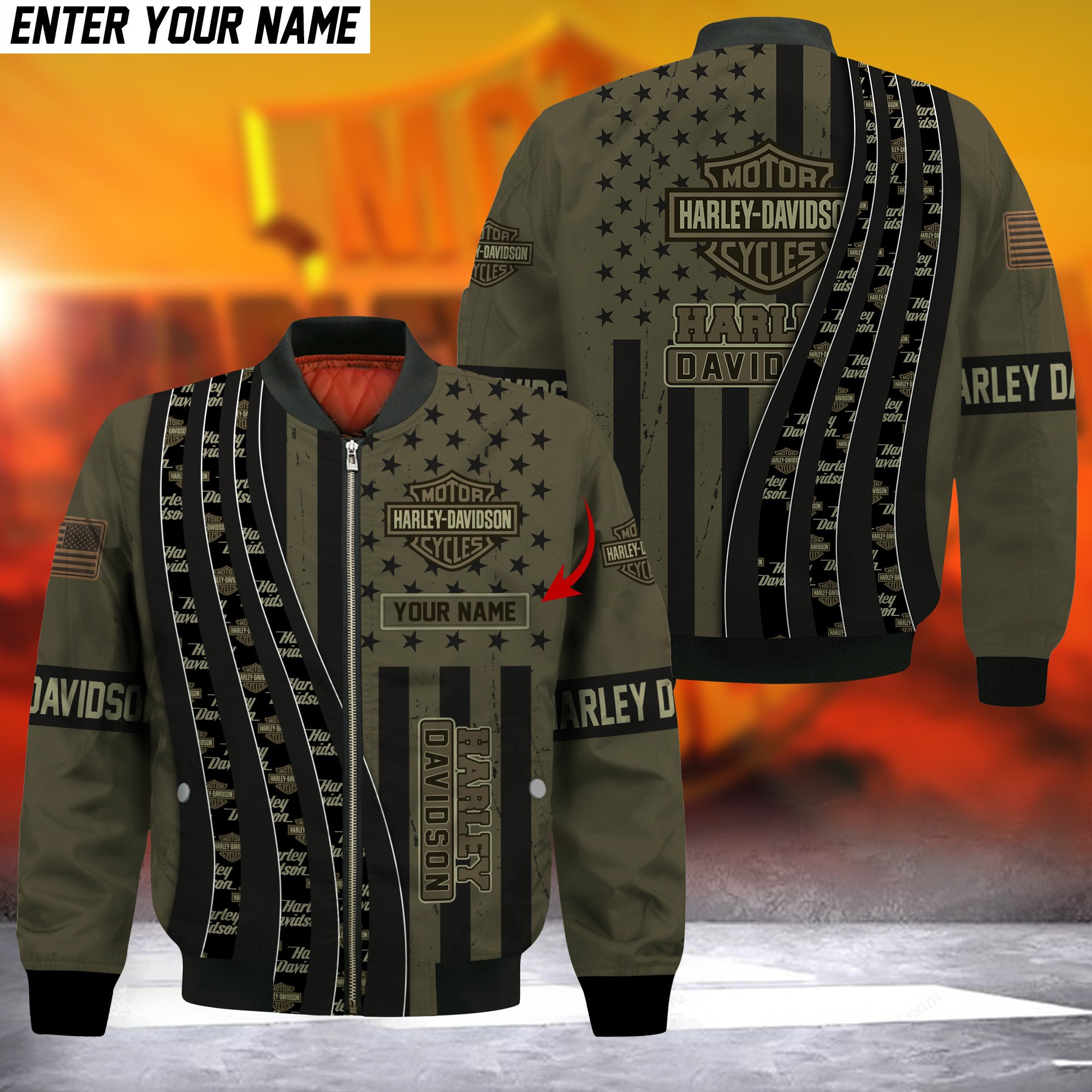 Harley-Davidson Car Style Bomber Jacket For Fans