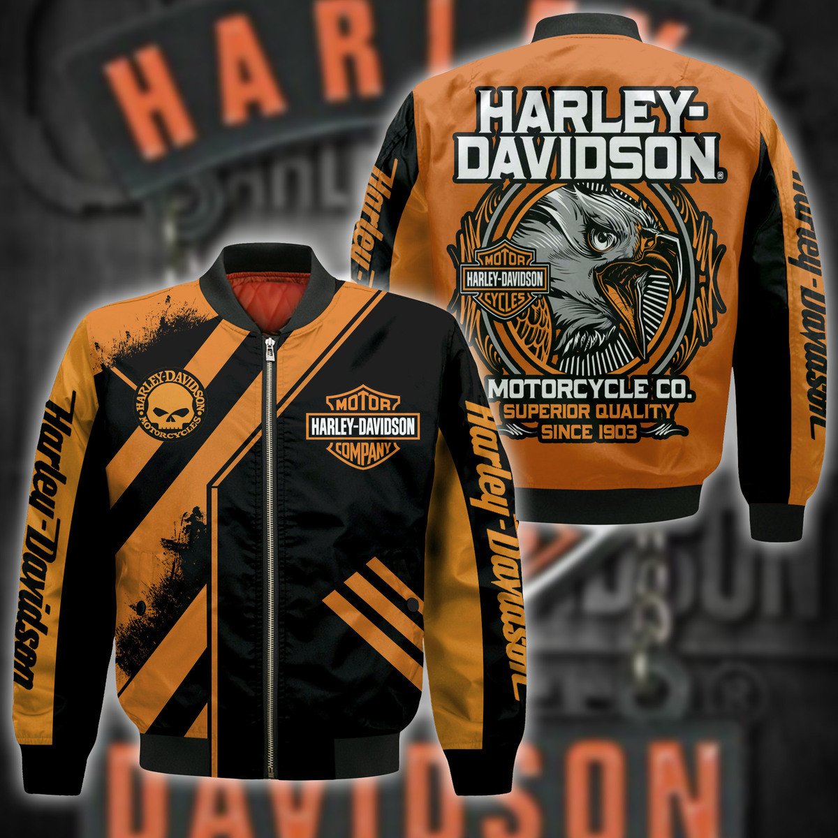 Harley-Davidson Car Style Bomber Jacket For Fans