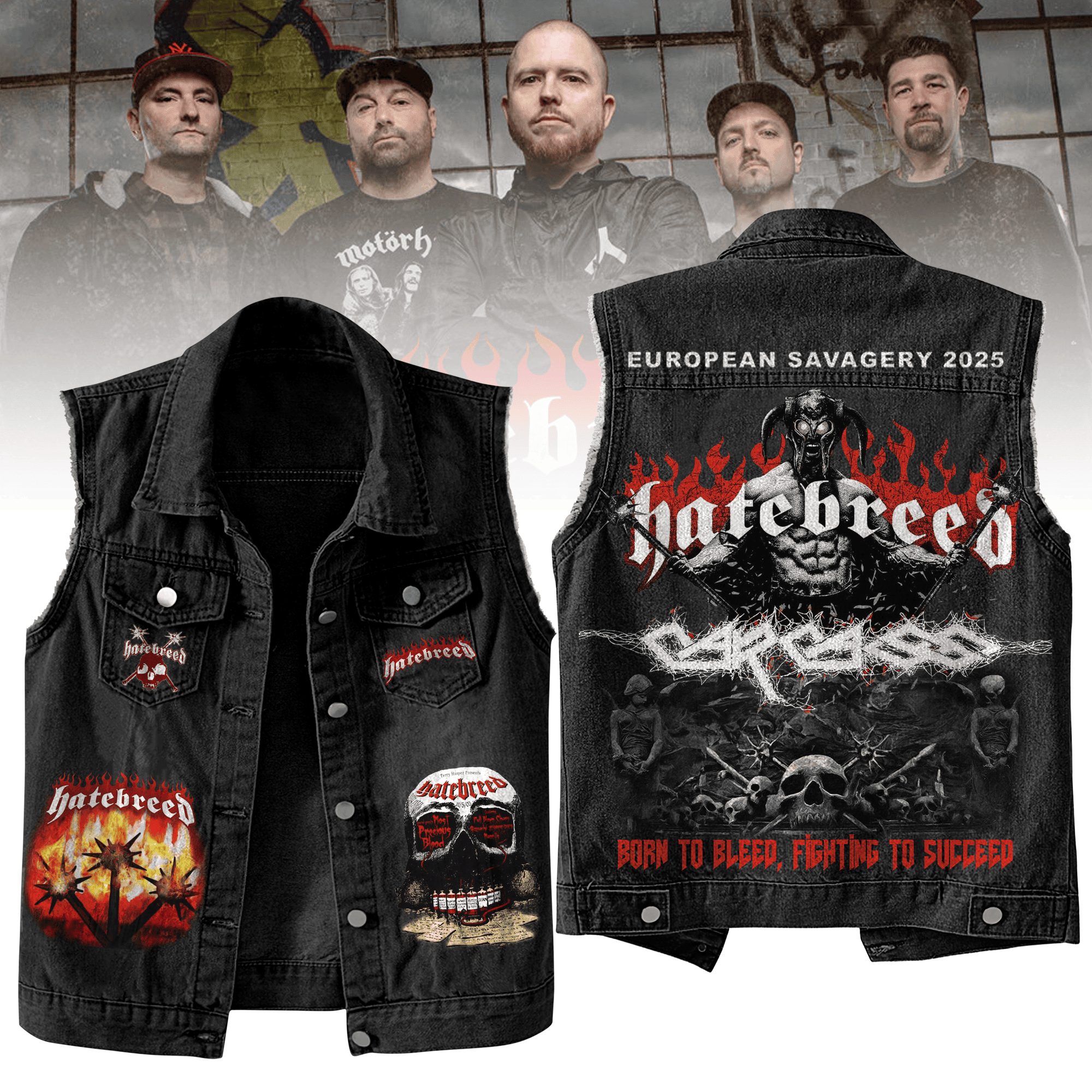 Hatebreed Music Style Sleeveless Jacket
