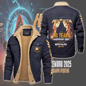 Helloween Music Style Fleece Thermal Cotton Jacket For Fans