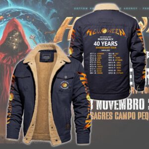 Helloween Music Style Fleece Thermal Cotton Jacket For Fans